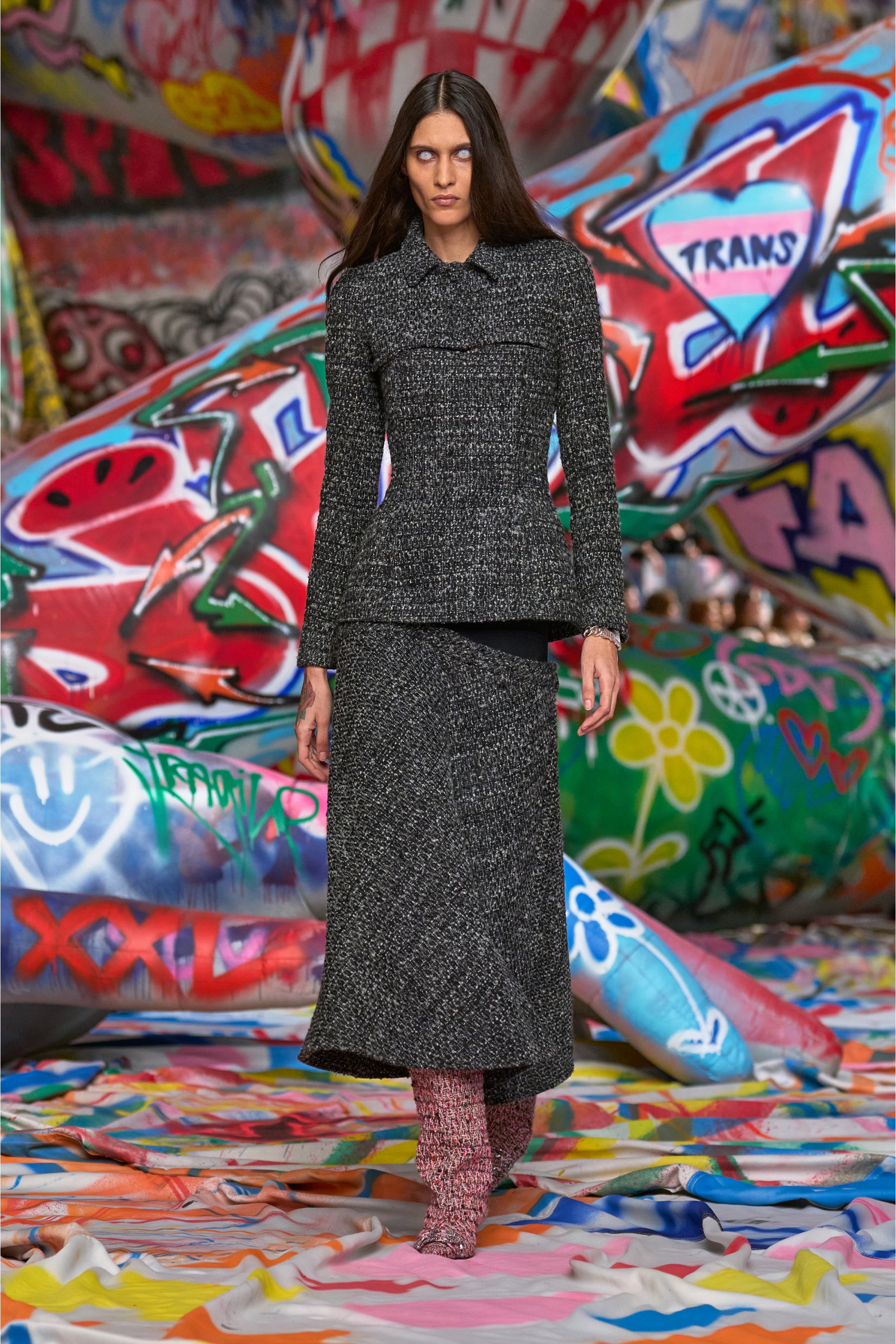 Diesel - O-GRACE, Female's Bouclé skirt with stretch waist in ブラック - 6