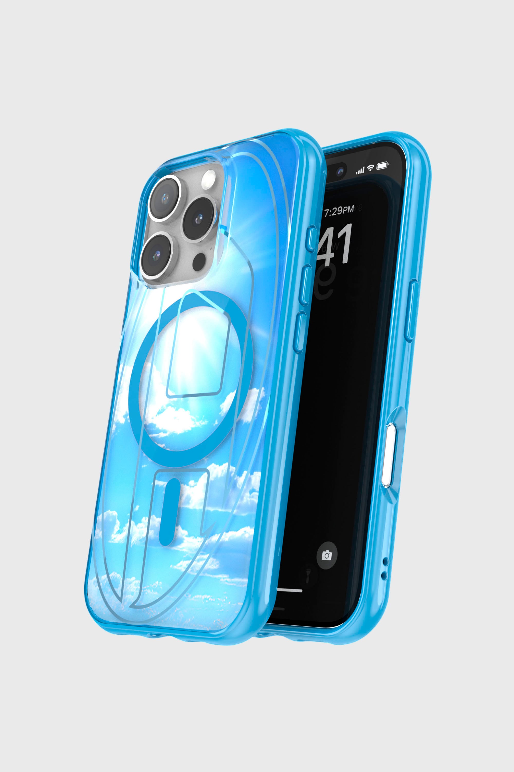Diesel - 60253 AOP CASE, Unisex's Oval D Case with Magsafe iPhone 16 Pro in アジュール - 4