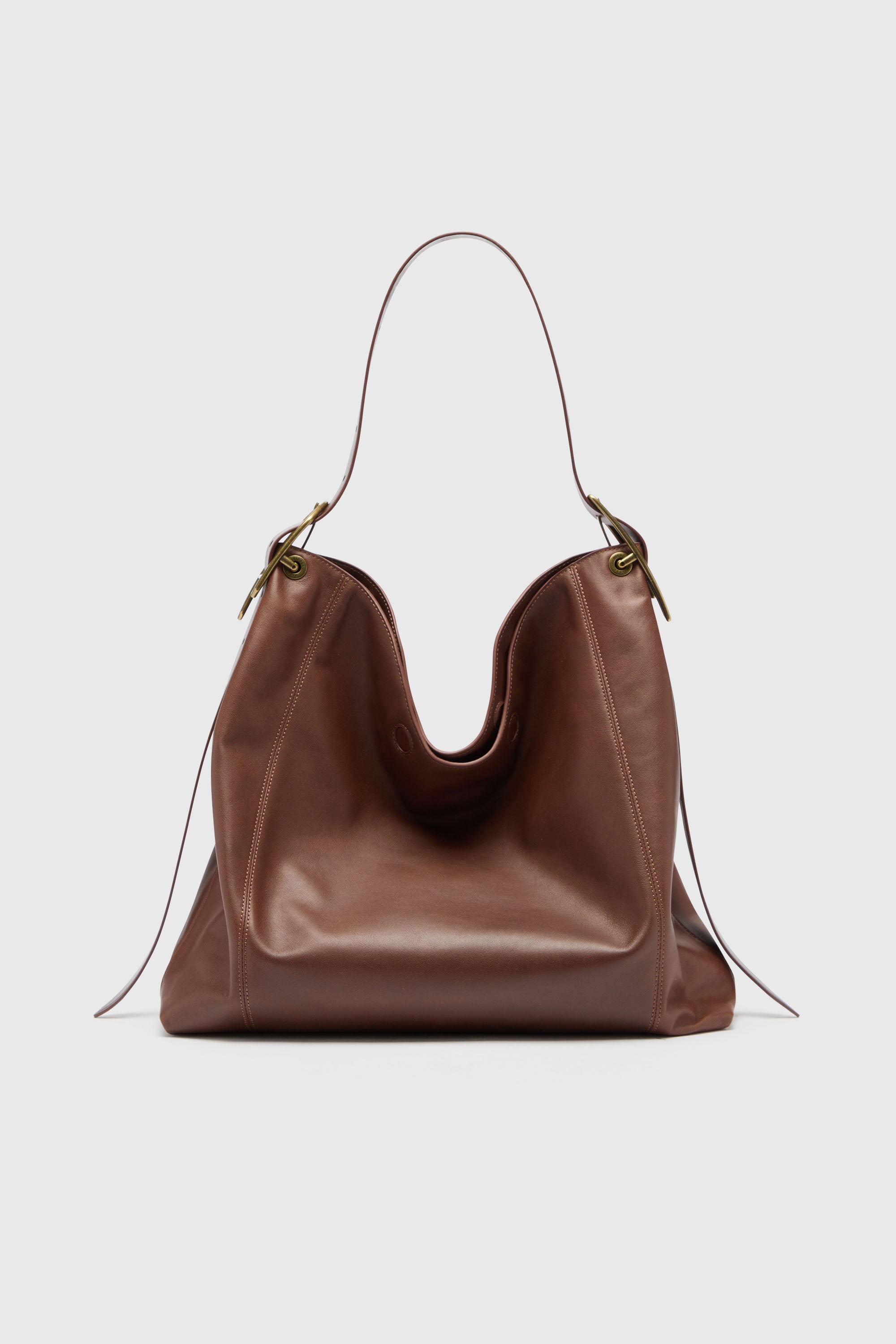 Diesel - D-LINE HOBO L, Female's D-Line-Hobo bag in leather in ダークブラウン - 1