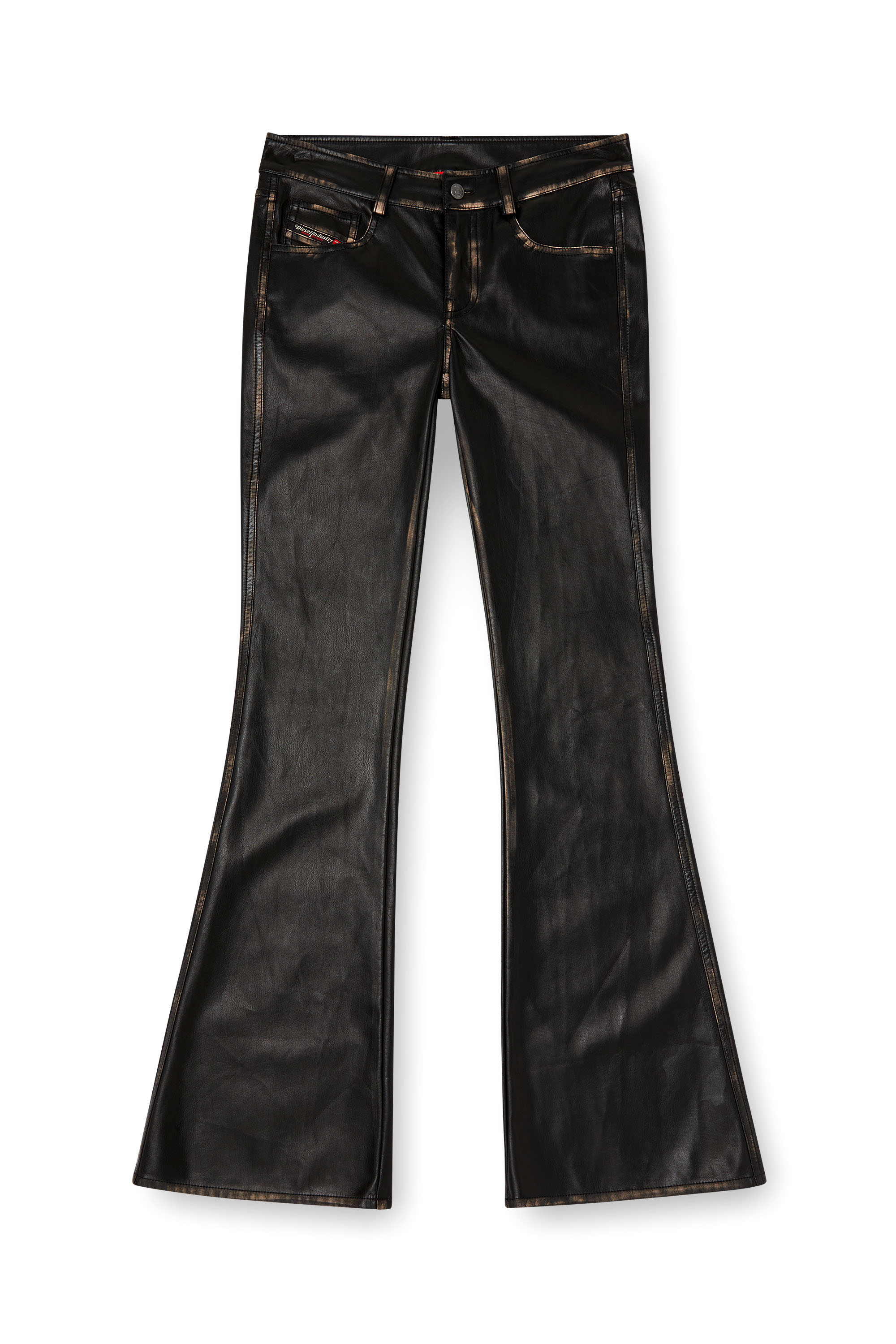 Diesel - P-STELLAR-Q1, Female's Faux leather five pocket pants in ブラック - 3