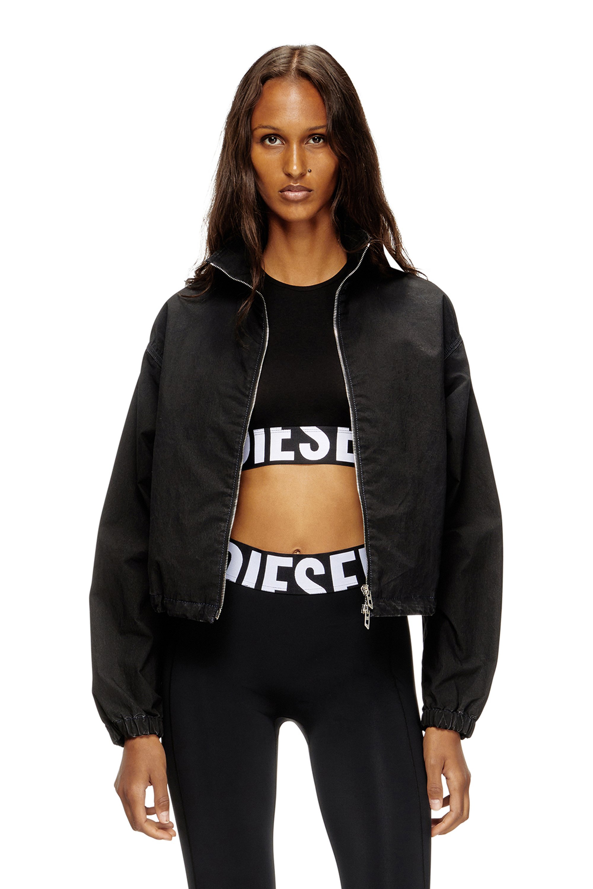 Diesel - ADA-D-POP, Female's Cropped tank top with cut-off logo in ブラック - 4