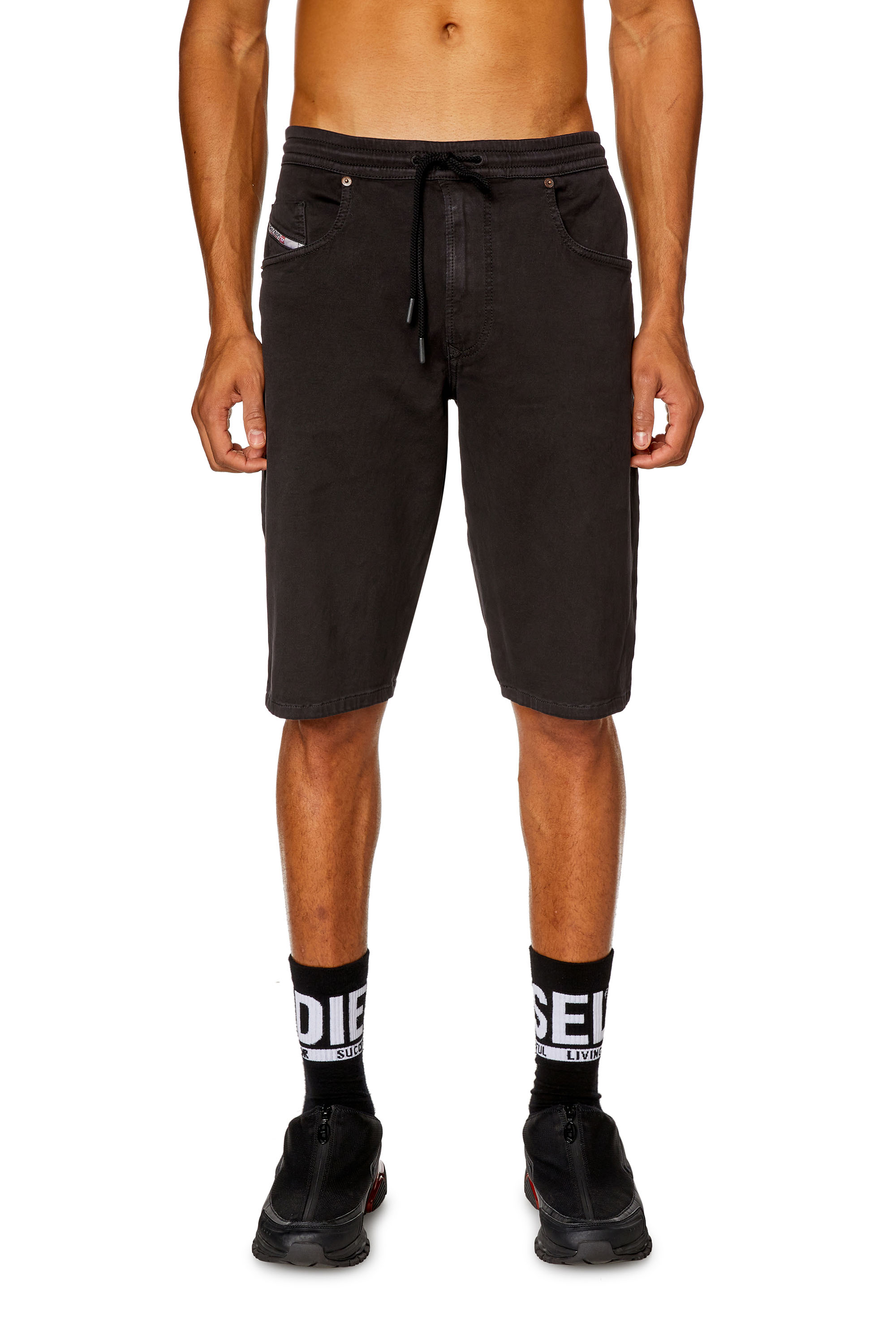 Diesel - 2033 D-KROOLEY-SHORT JOGG, Male's Chino shorts in JoggJeans in ブラック - 2