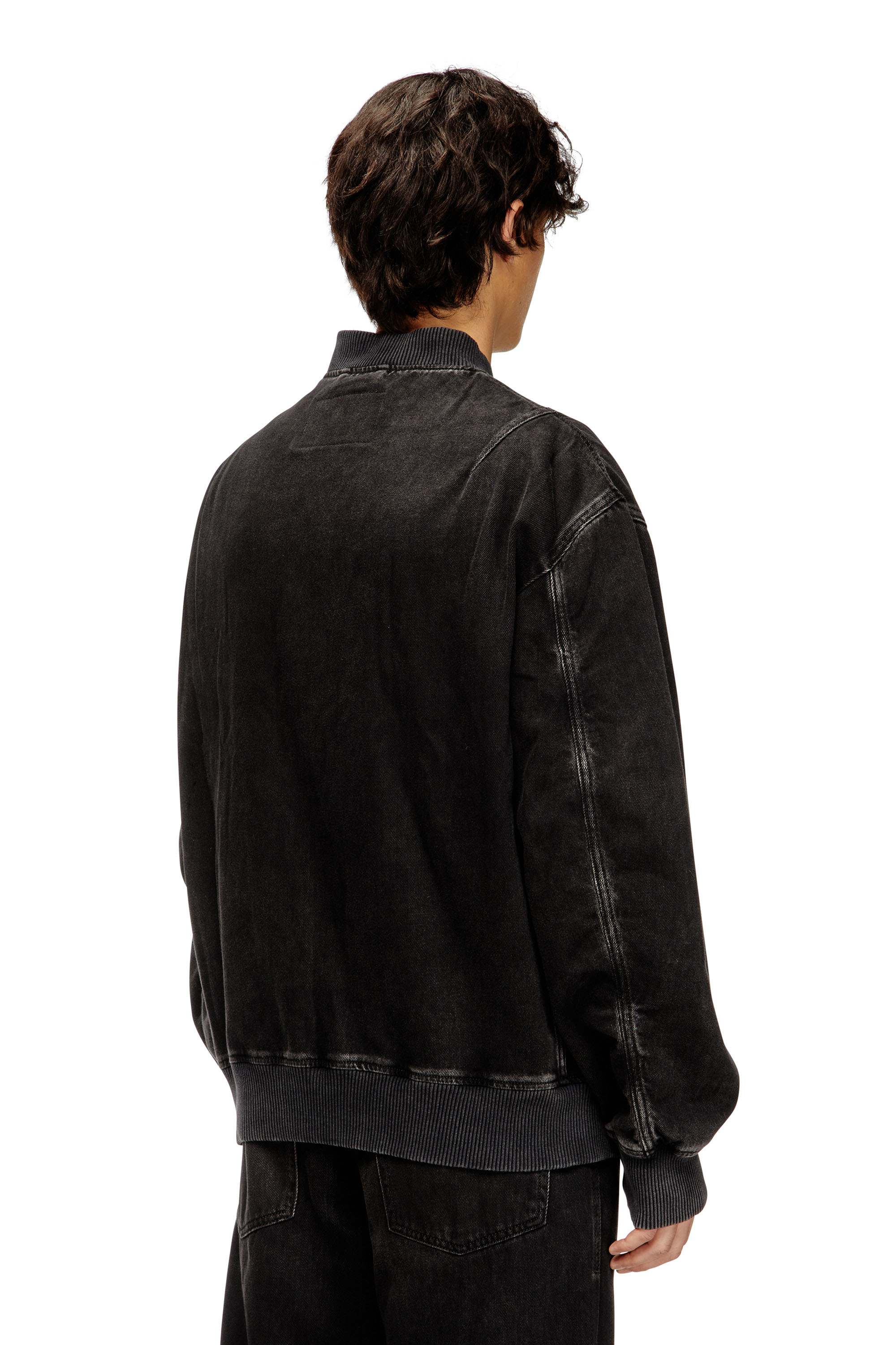 Diesel - D-VINZ, Male's Bomber jacket in clean-wash denim in ブラック - 4