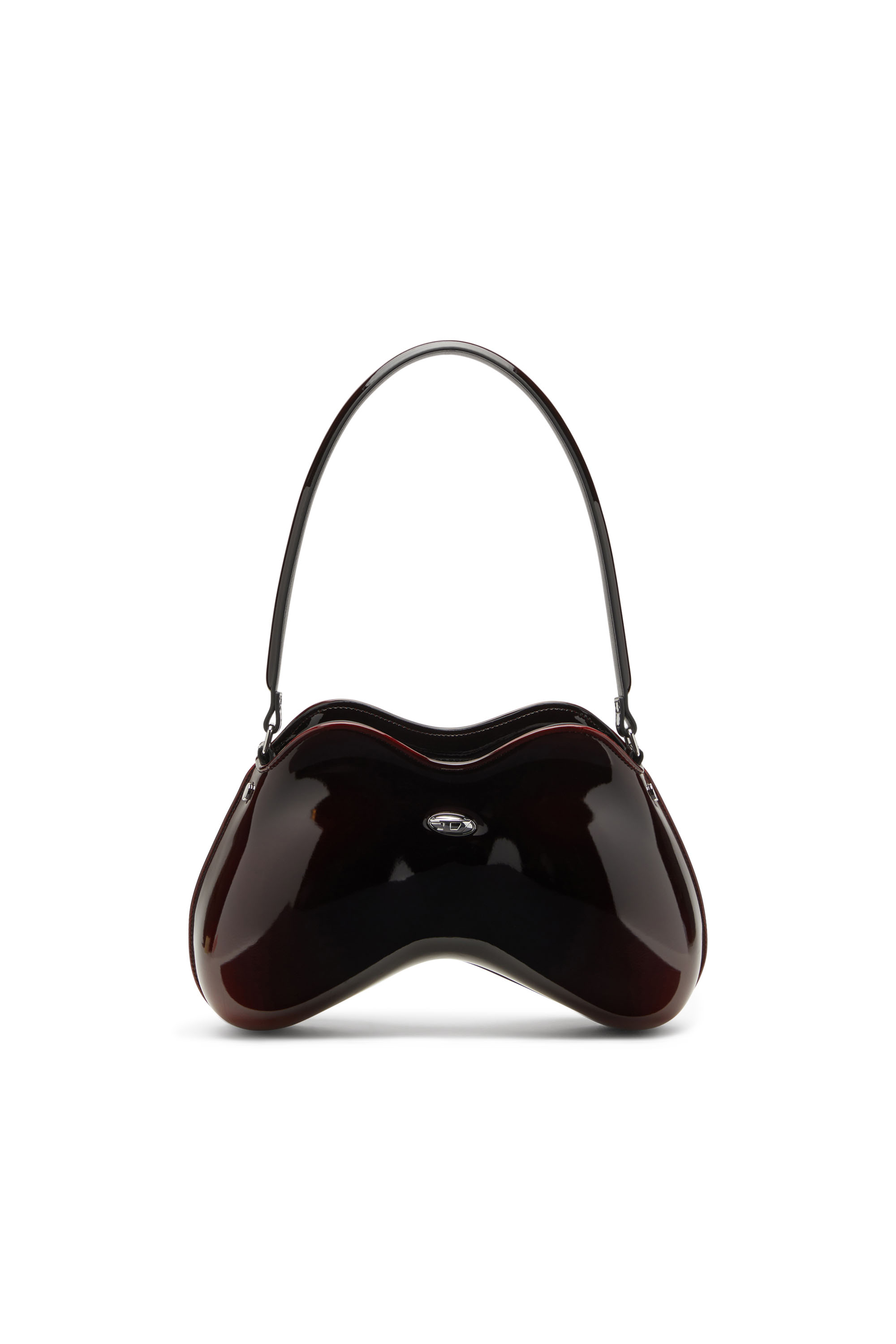 Diesel - DOUBLE-D SHOULDER, Female's Double-D-Rigid shoulder bag in dégradé glossy PU in バーガンディー - 1