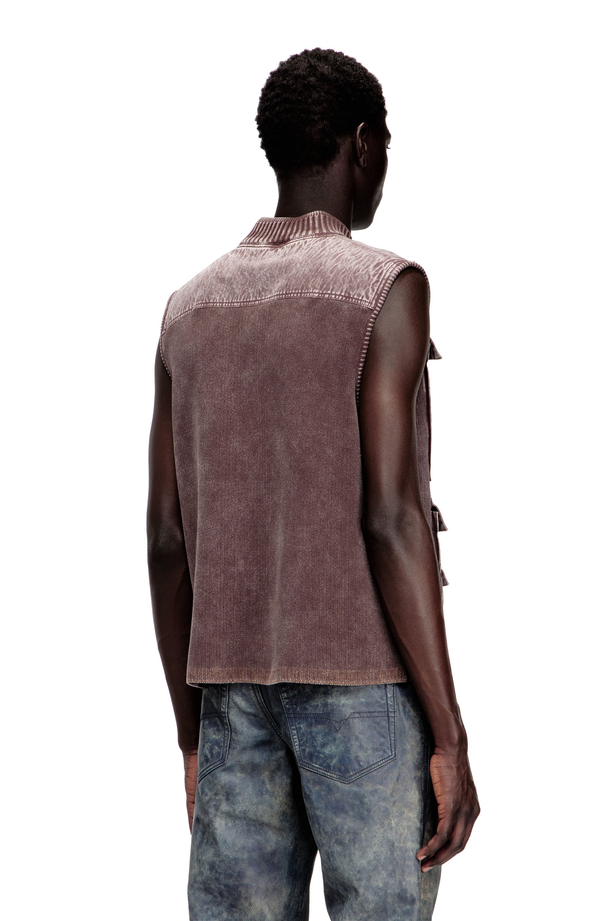 Diesel - K-GIULIUS, Male's ジップアップベスト in ブラウン - 4