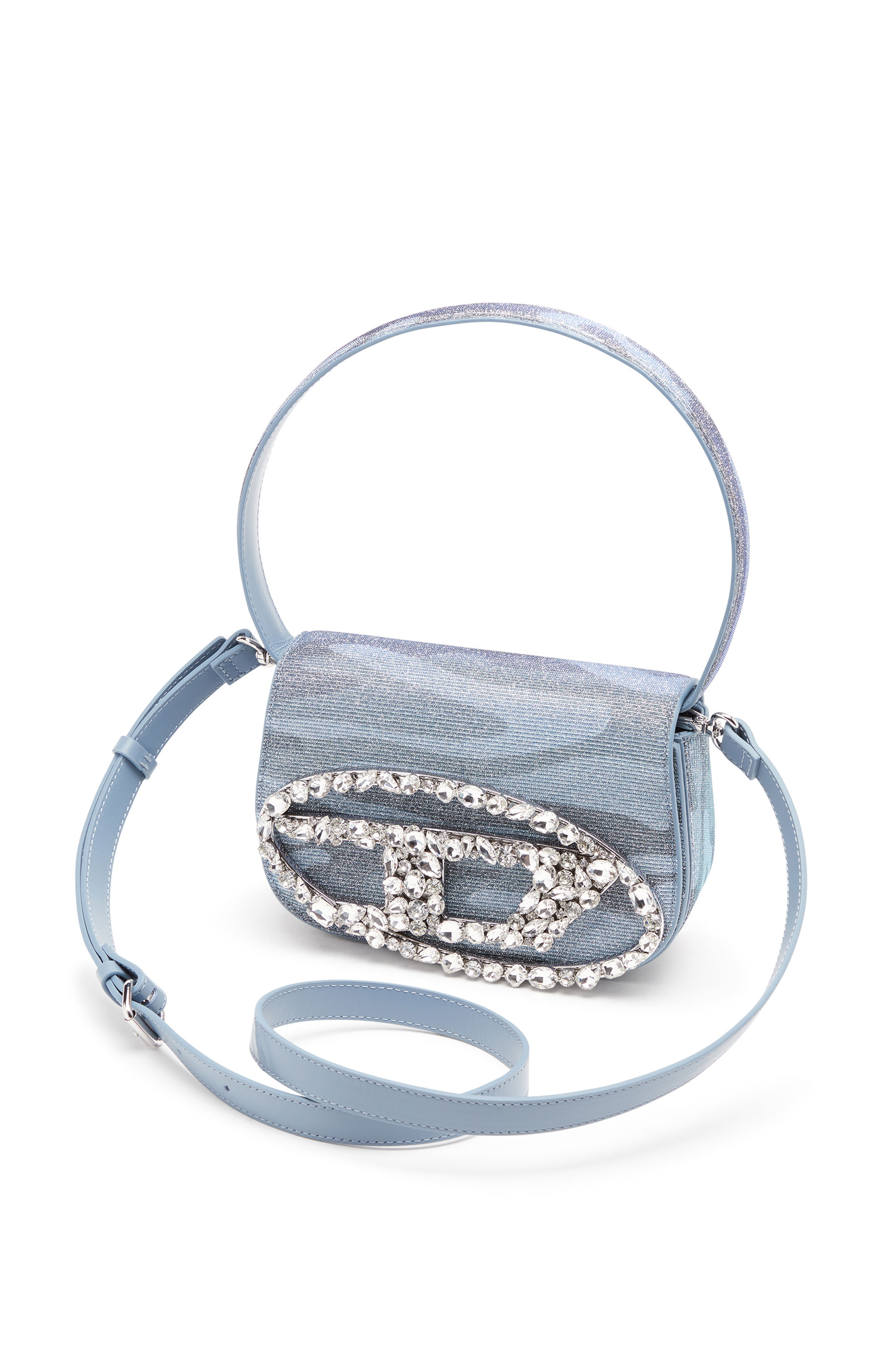 Diesel - 1DR, Female's 1DR-Iconic shoulder bag in camo lurex in ブルー - 6