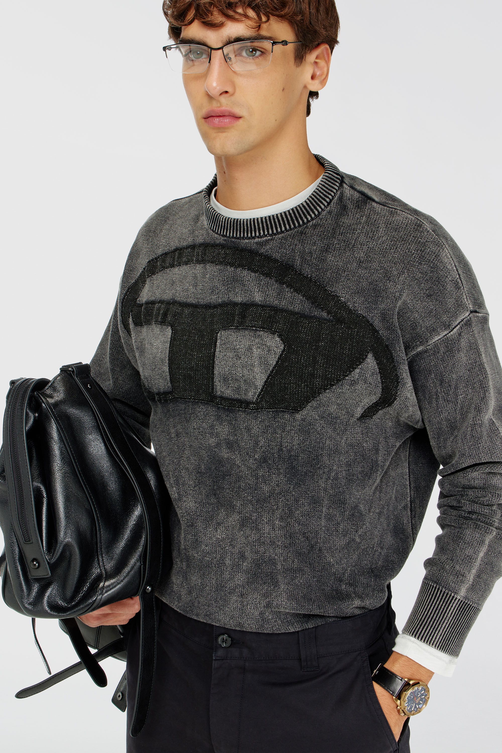 Diesel - K-UTTER, Male's ニットプルオーバー in ブラック - 1
