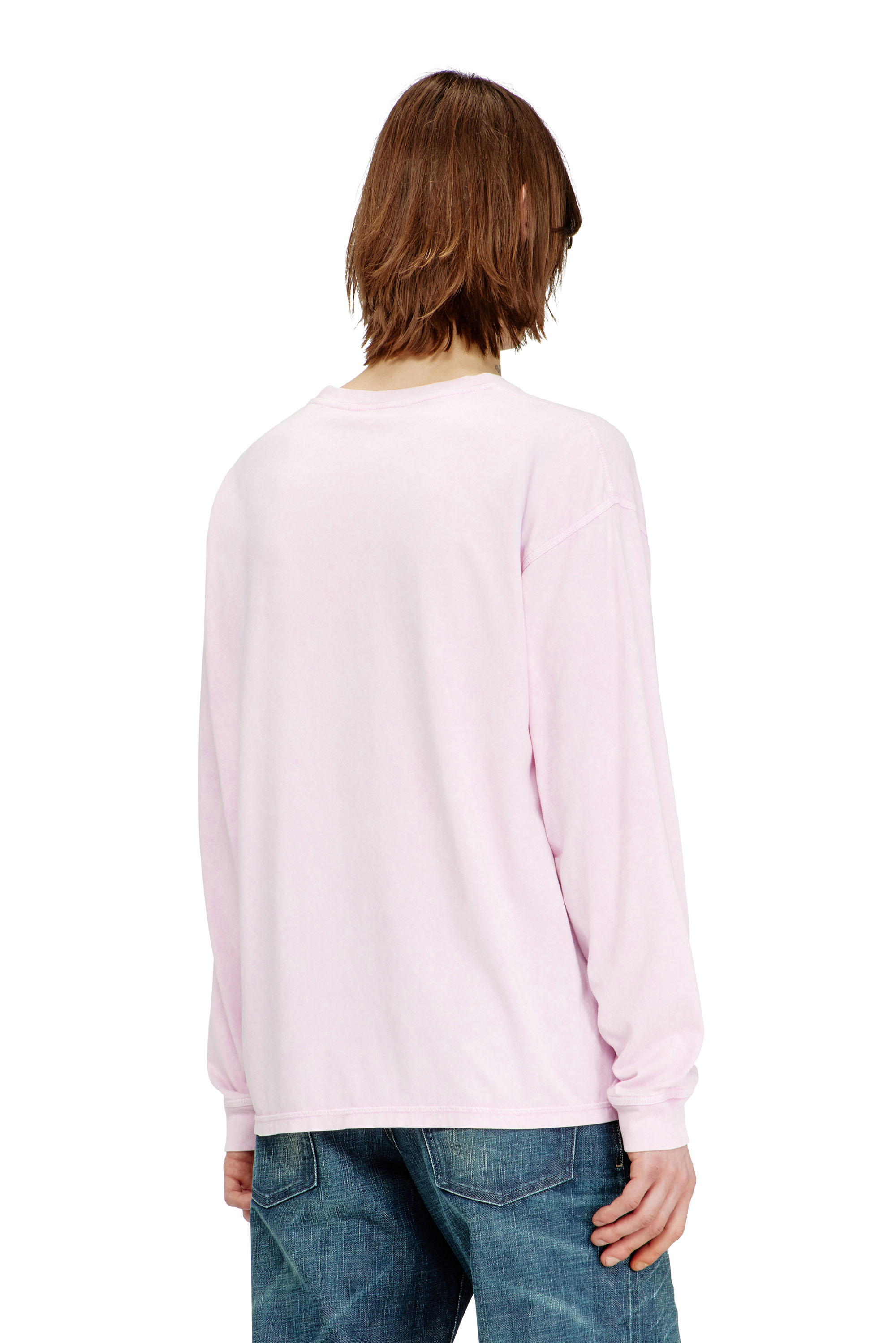 Diesel - T-BOXT-LS-AA5, Male's 長袖Tシャツ in ピンク / ホワイト - 4