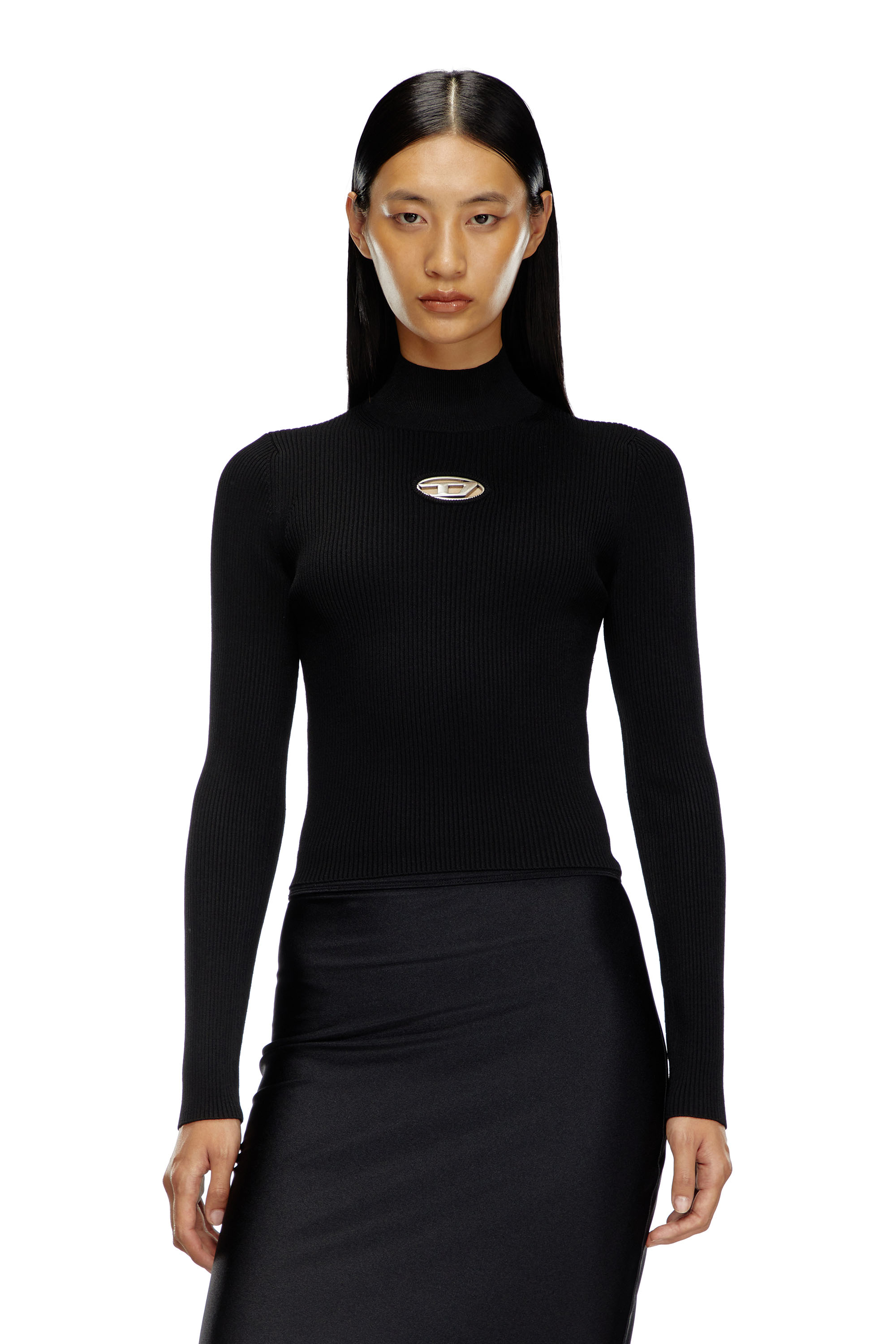 Diesel - M-VALARI-TN, Female's Rib-knit top in ブラック - 1