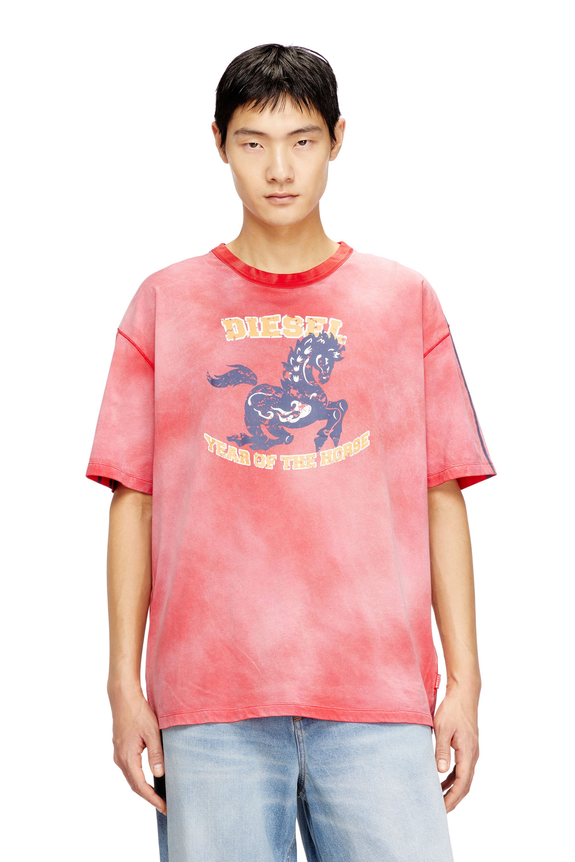 Diesel - CL-T-BOXT-HORSE, Male's Cotton T-shirt with horse graphic print in レッド - 2