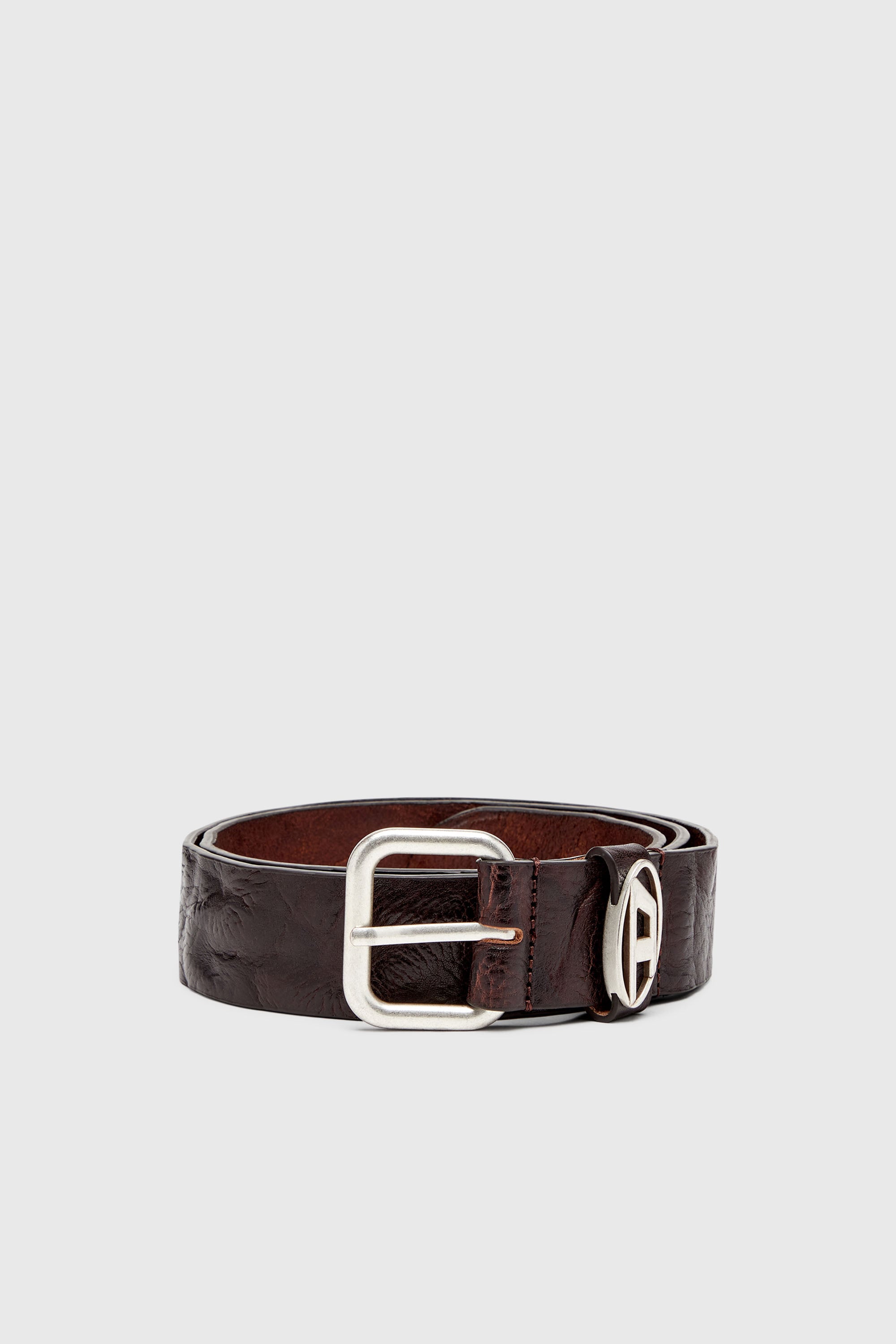 Diesel - B-1DR OVAL D LOOP, Unisex's レザーベルト in ダークブラウン - 1