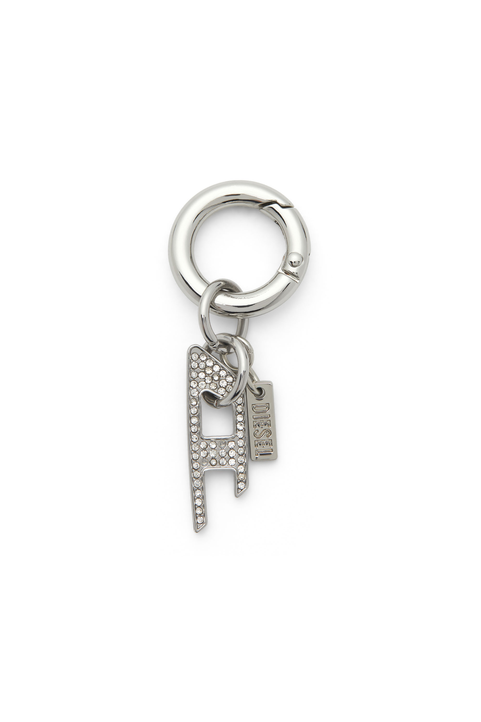 Diesel - CHARM-D, Unisex's Charm with rhinestone D charm in シルバー - 1