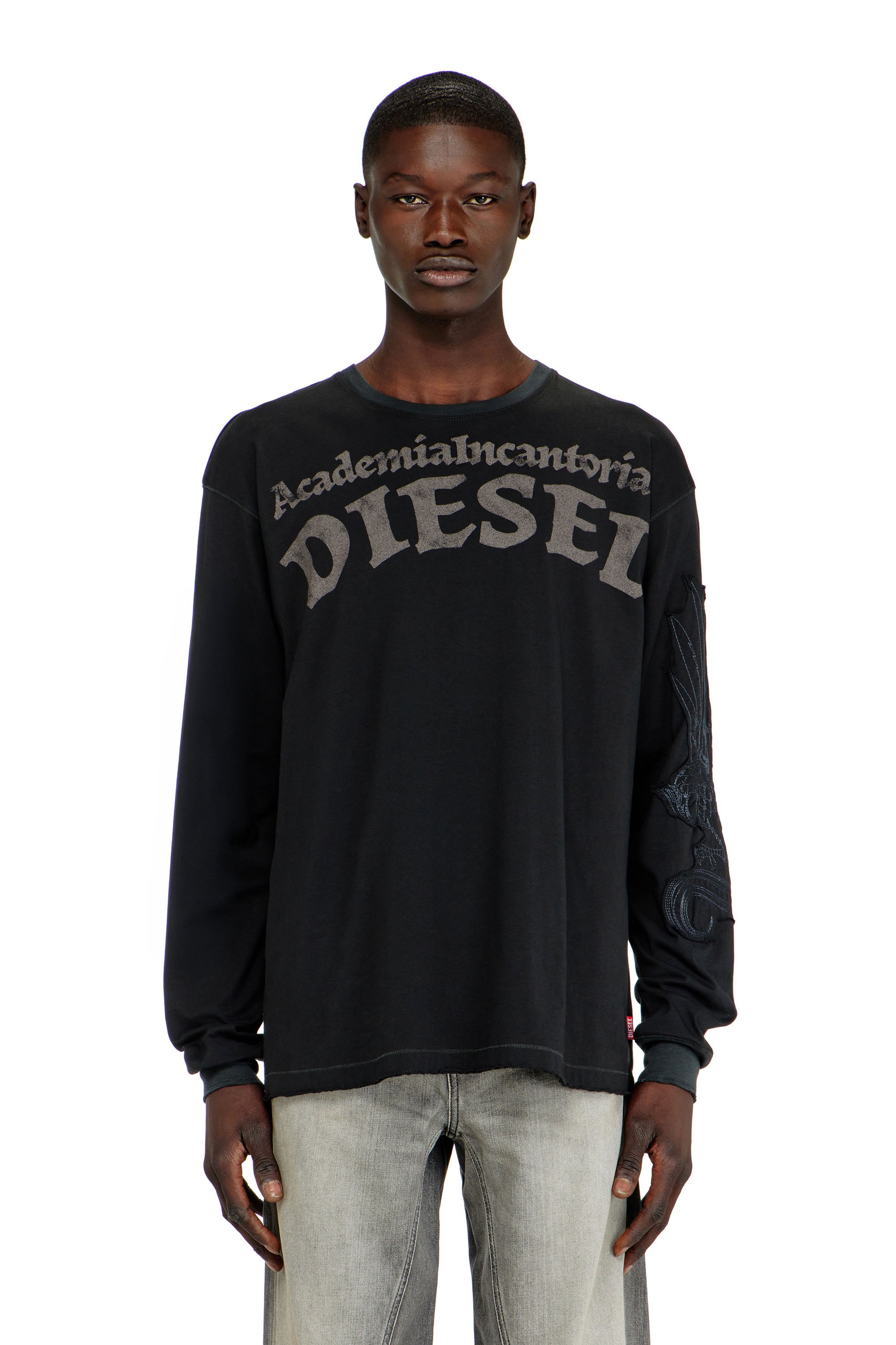 Diesel - T-NORM-LS-AA3, Male's 長袖Tシャツ in ブラック - 1