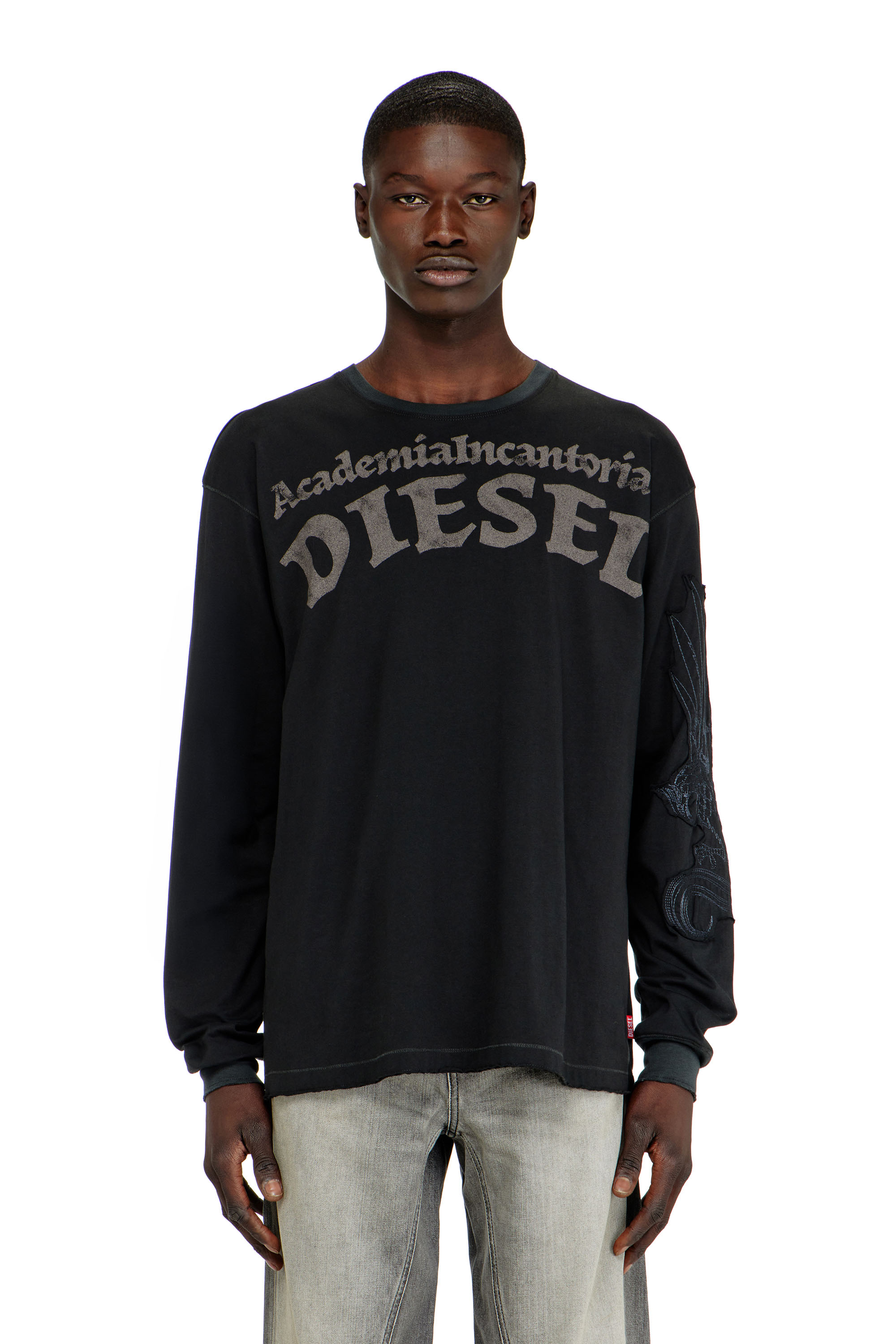 Diesel - T-NORM-LS-AA3, Male's 長袖Tシャツ in ブラック - 3