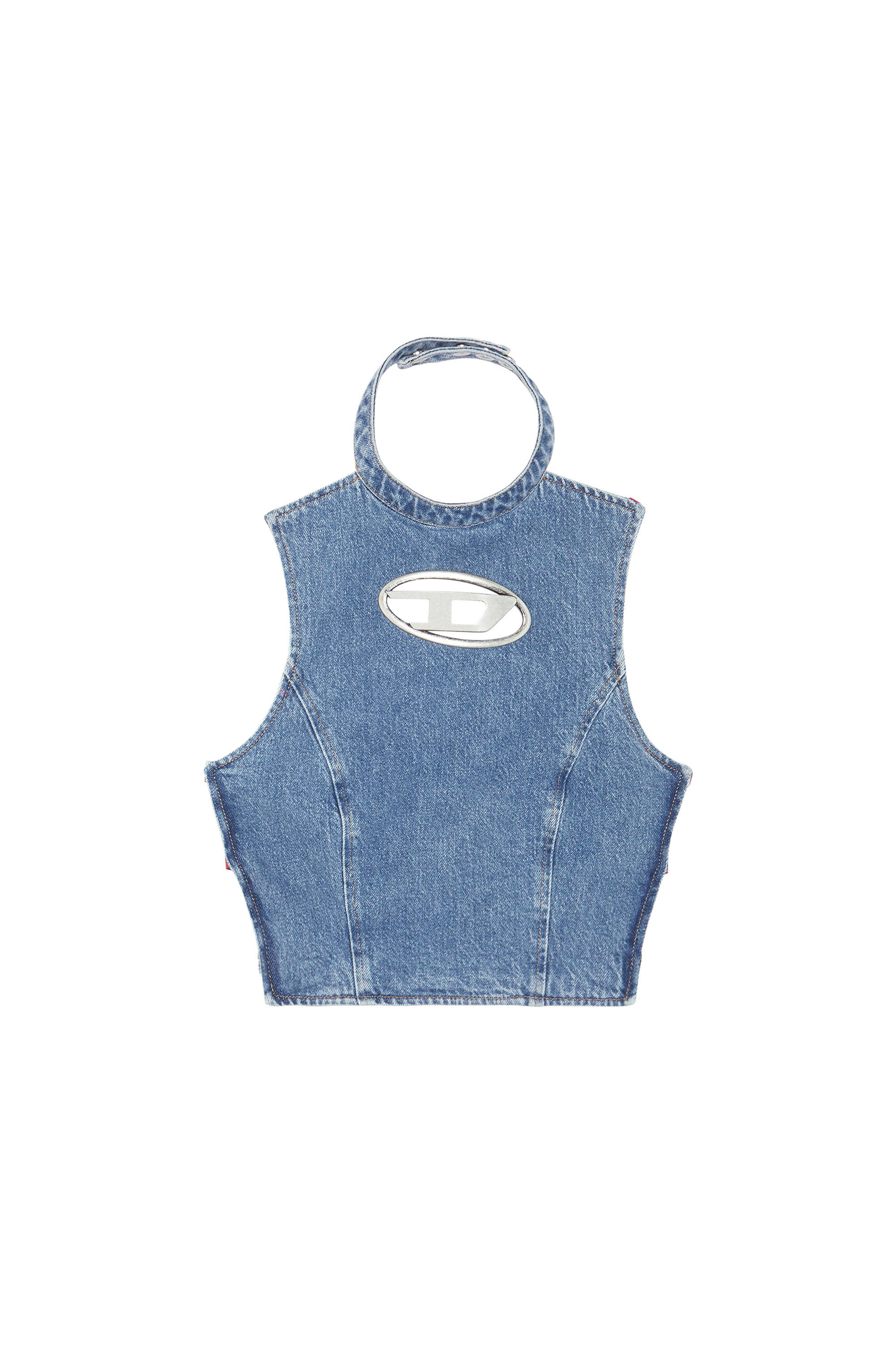 Diesel - DE-THEA-FRINGES, Female's SS23  デニム トップス Dロゴ in ライトブルー - 2