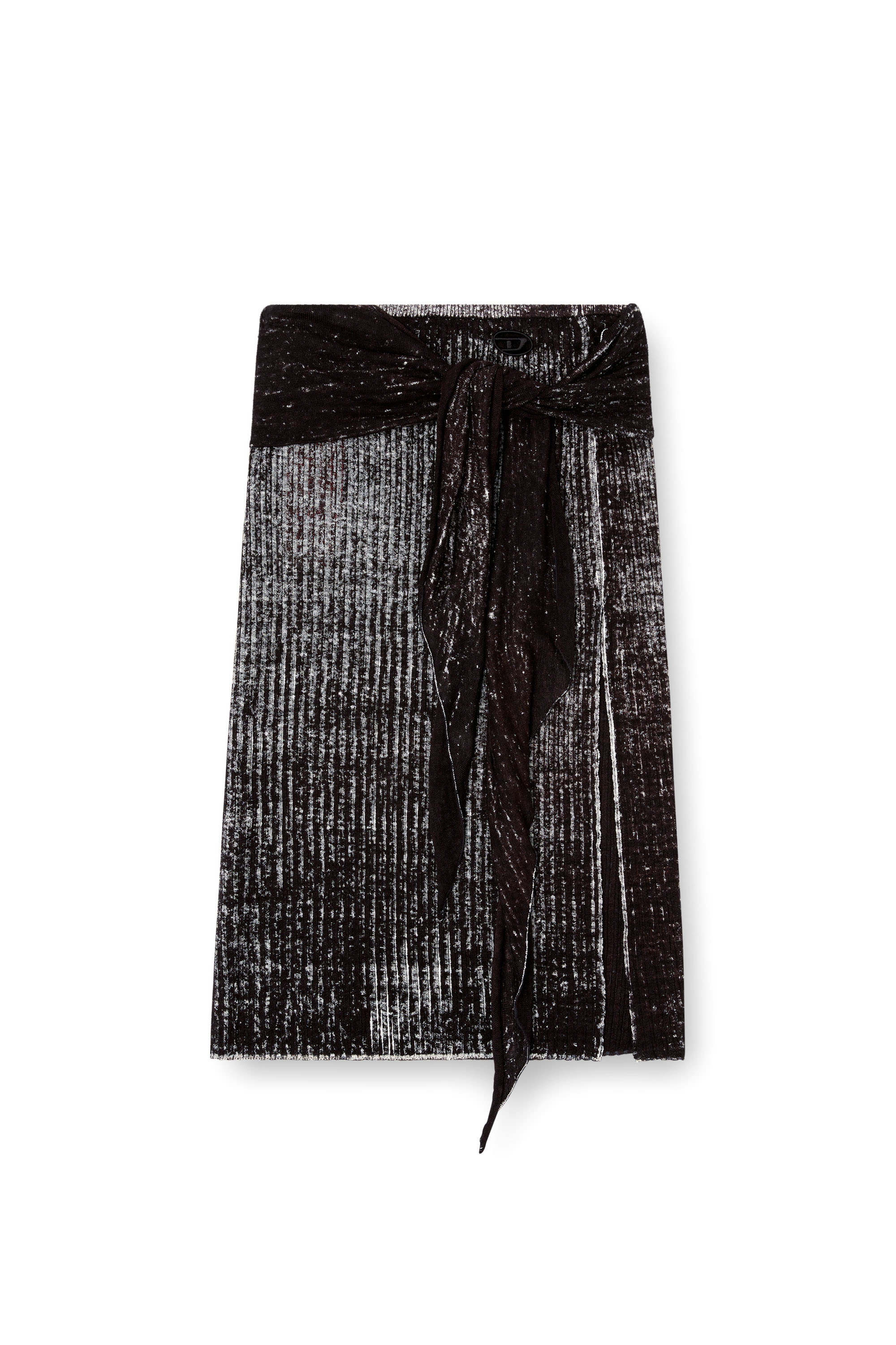 Diesel - M-EGANOID, Female's Knitted skirt with hip tie in ブラック - 3