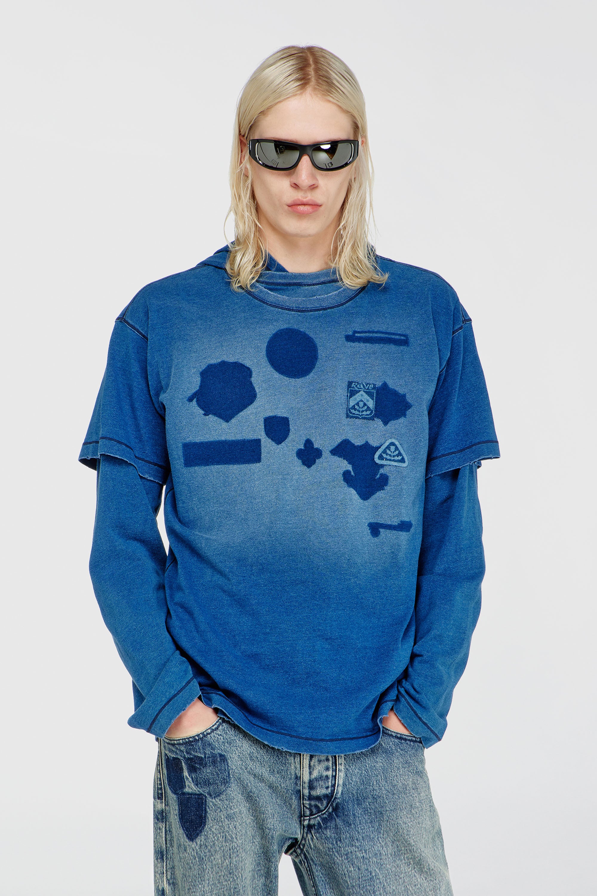 Diesel - T-NOX, Male's Tシャツ in ミディアムブルー - 1