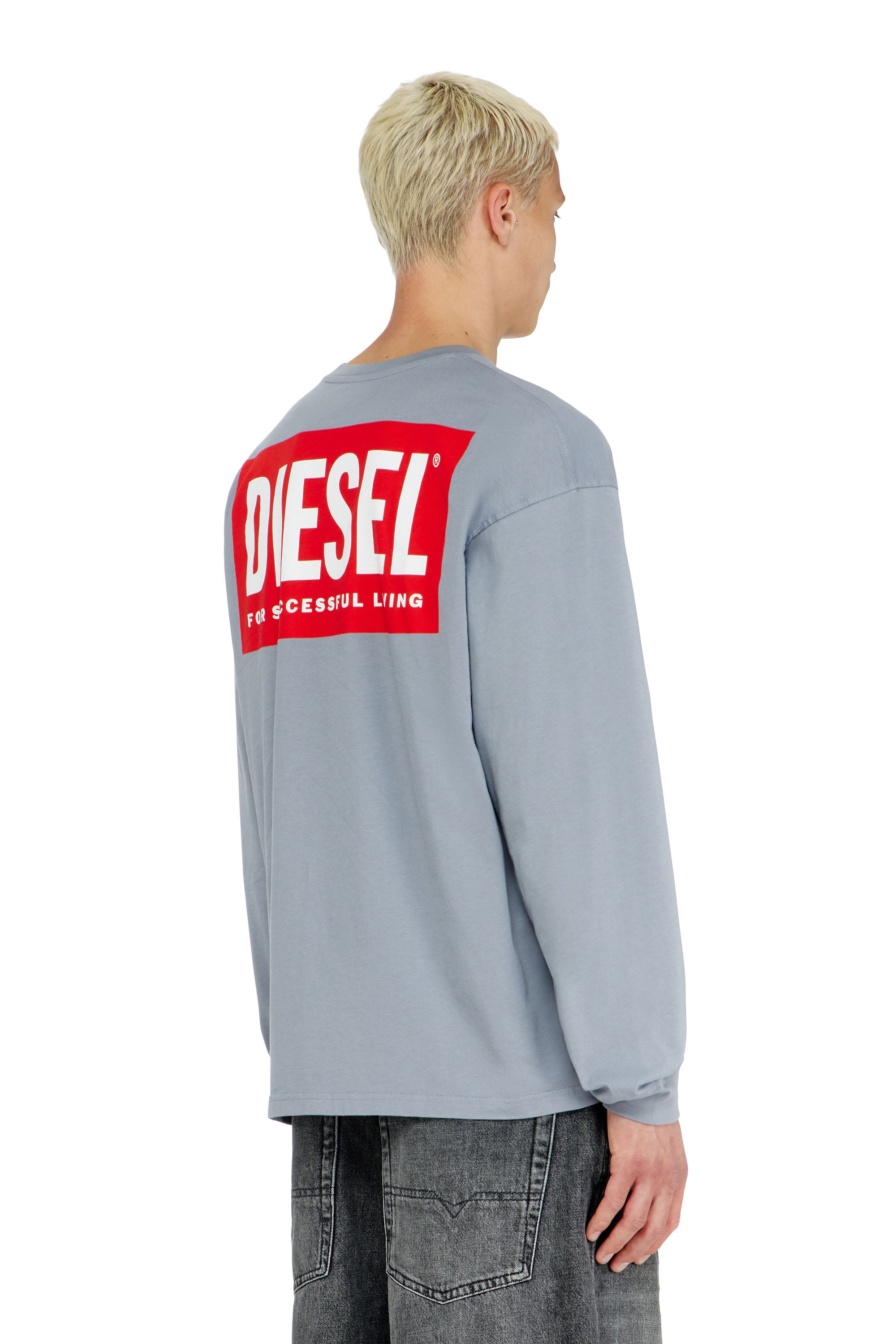 Diesel - T-BOXT-LS-BISK, Male's 長袖Tシャツ in ライトブルー - 4