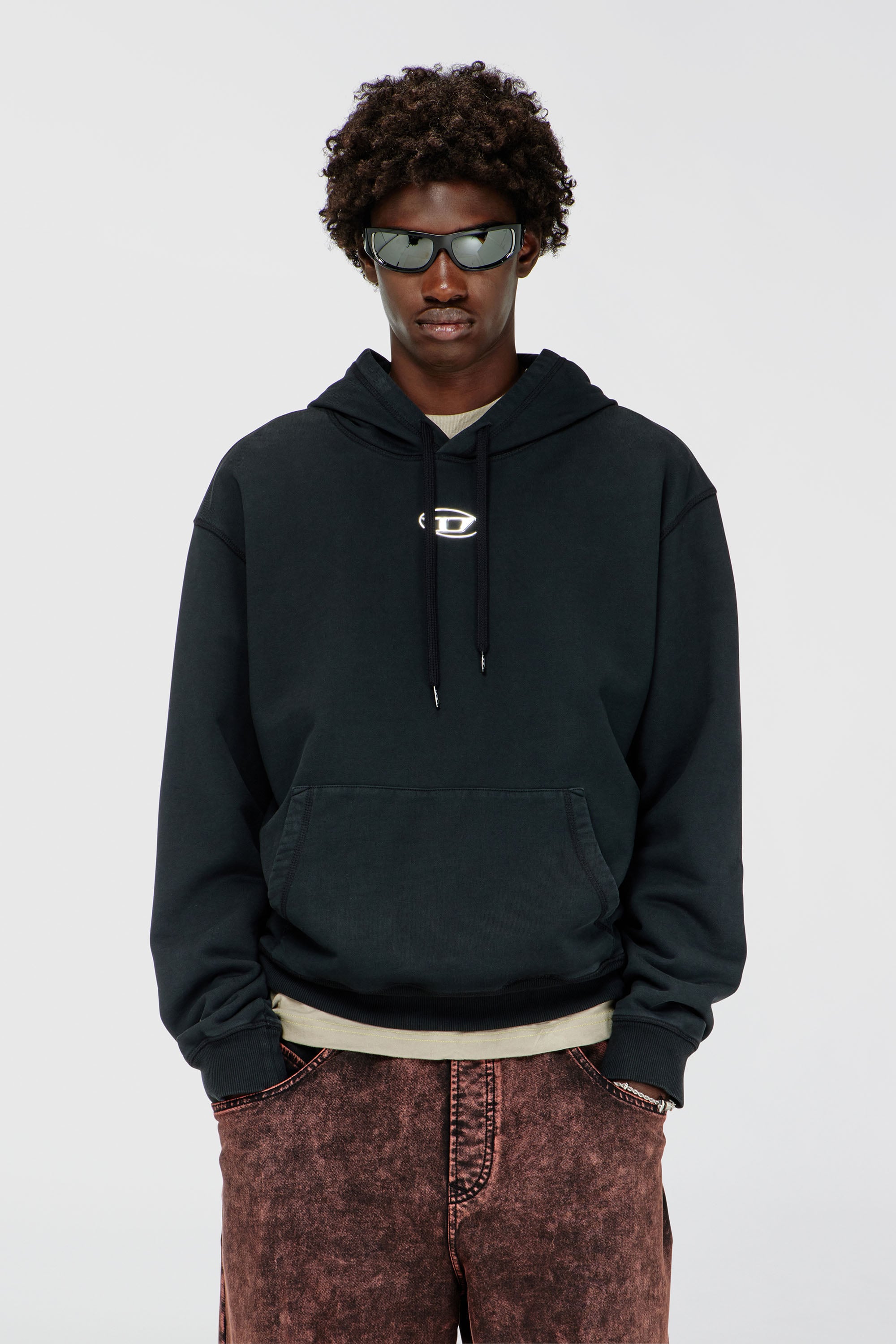 Diesel - S-NORM-HOOD-IOD, Male's プルオーバーパーカー in ブラック - 1