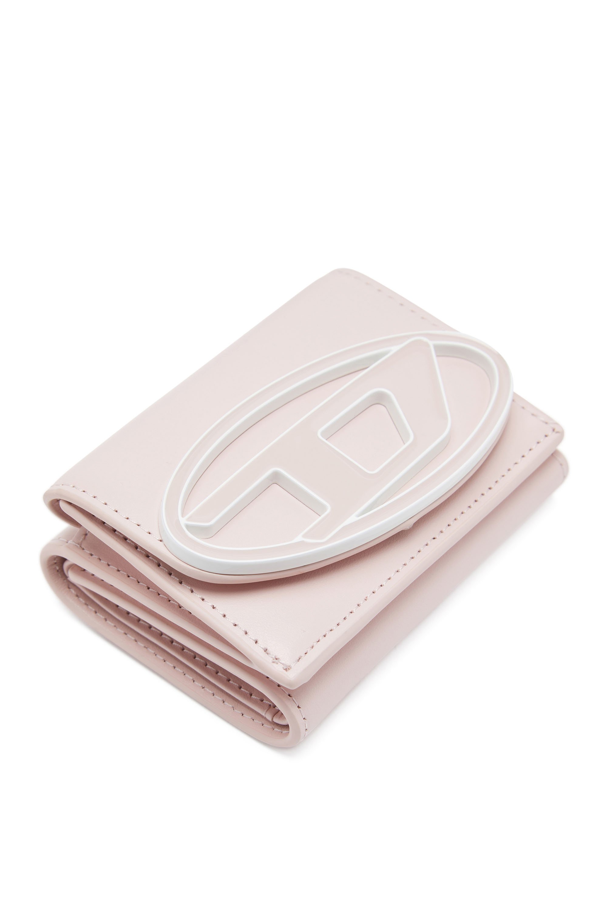 Diesel - 1DR TRI FOLD COIN XS II, Female's Tri-fold wallet in pastel leather in ピンク / ホワイト - 4