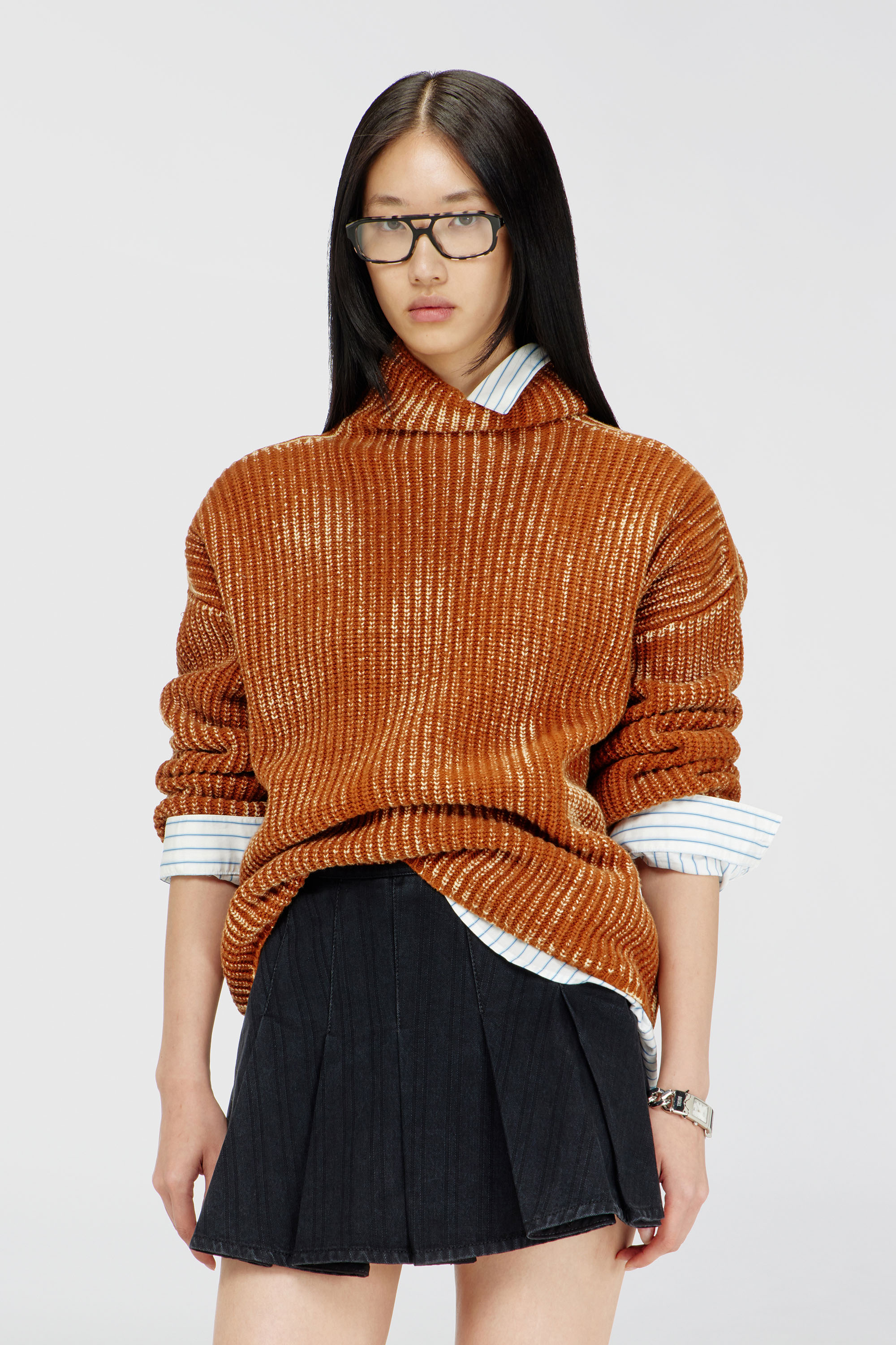 Diesel - M-AMET, Female's プルオーバーニット in ブラウン - 1