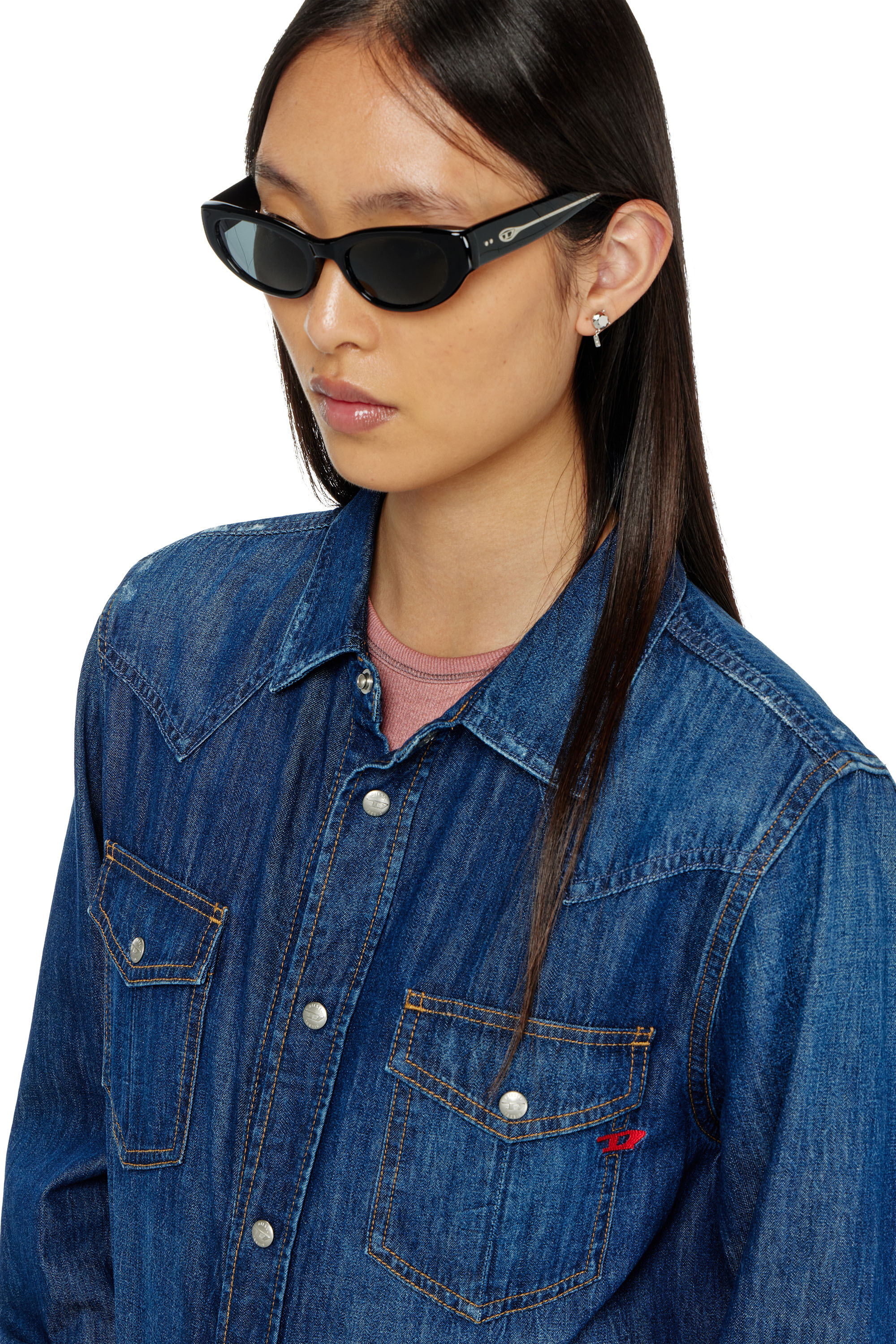 Diesel - 0DL2010U, Unisex's Cat-eye style sunglasses in ブラック - 4