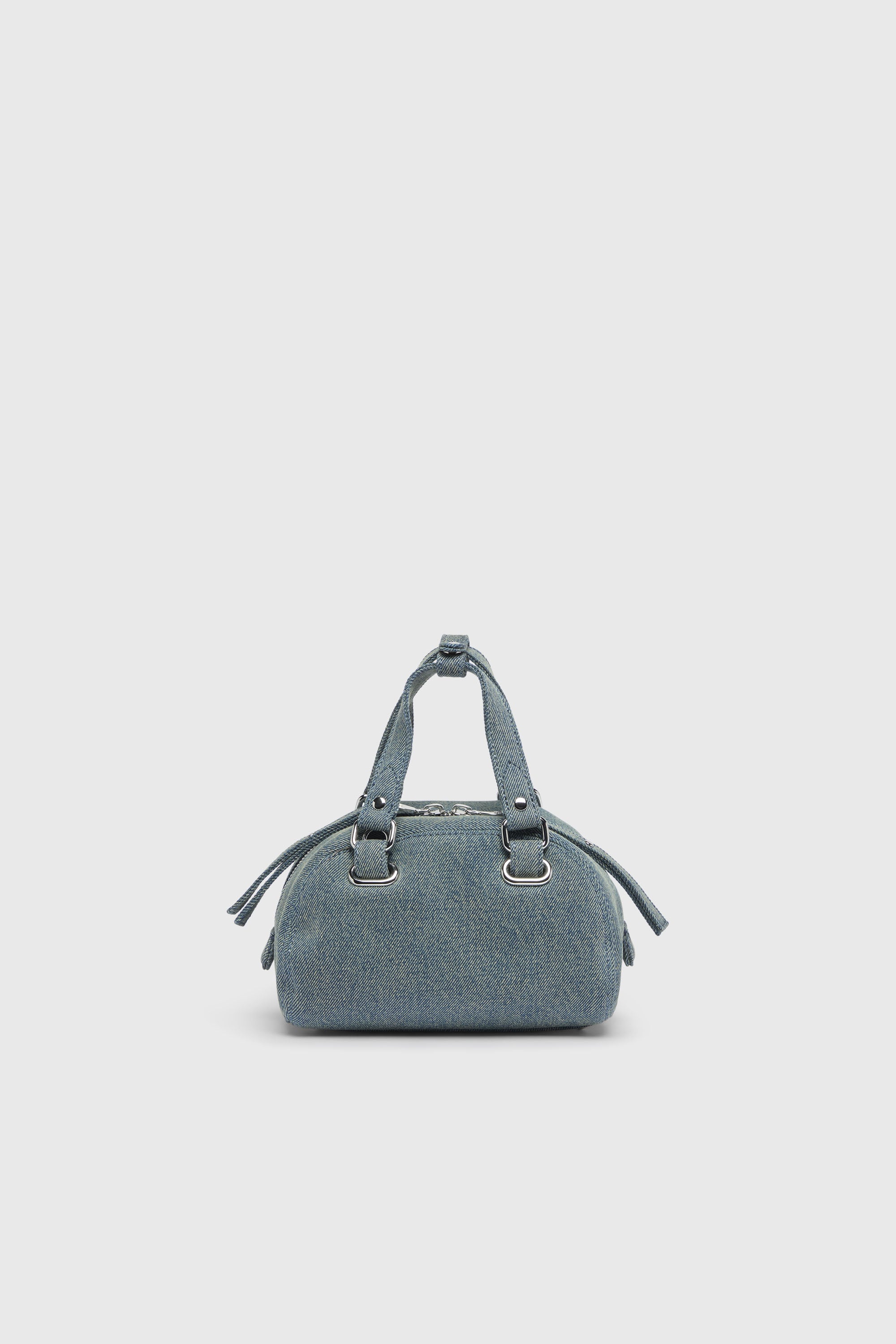 Diesel - 1DR DOME SOFT CROSSBODY, Unisex's 1DR Dome-Small bowling bag in denim with Oval D logo in ライトブルー - 2
