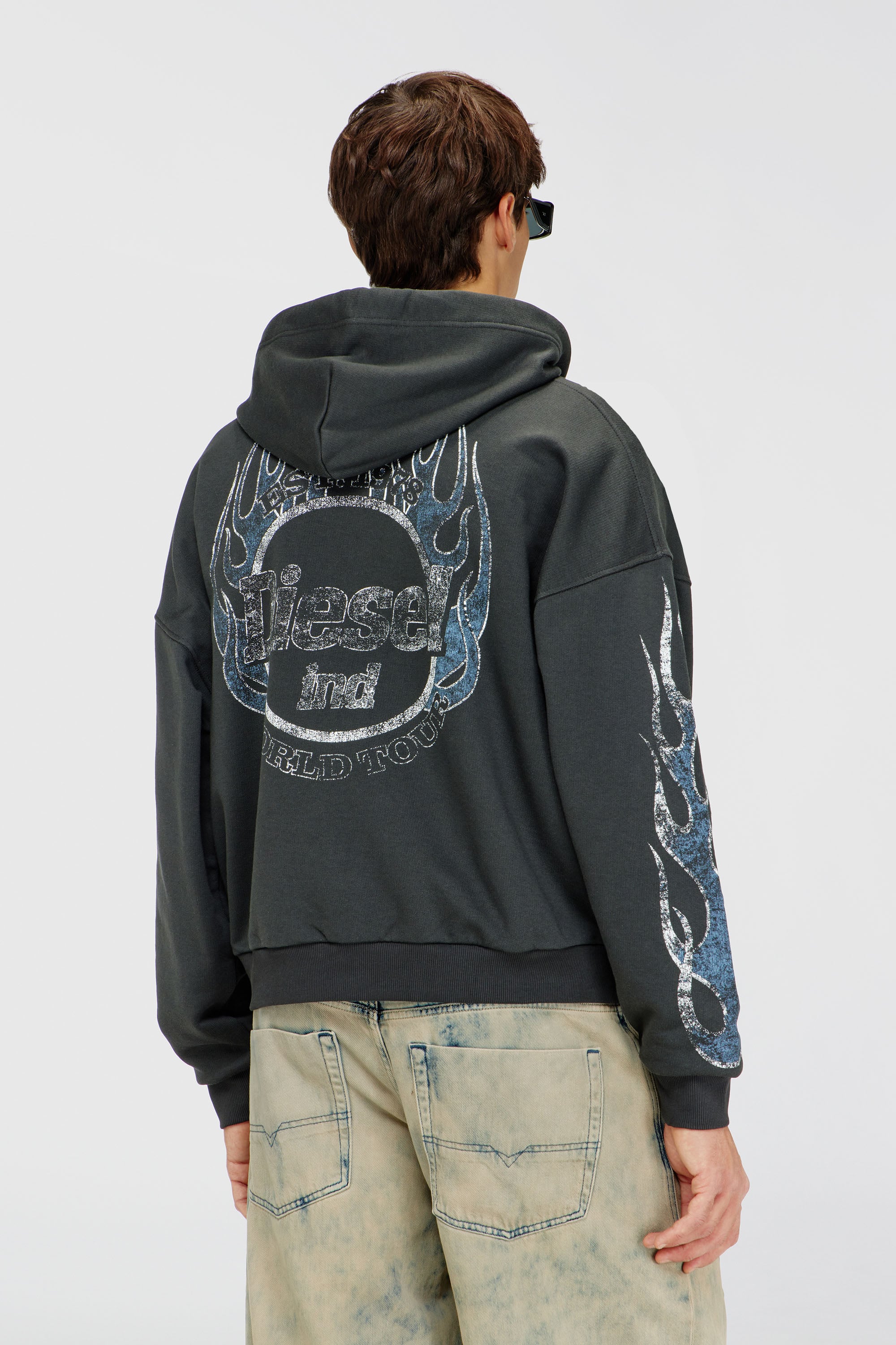 S-TOLY-ZIP ジップアップパーカー｜グレー｜メンズ｜DIESEL