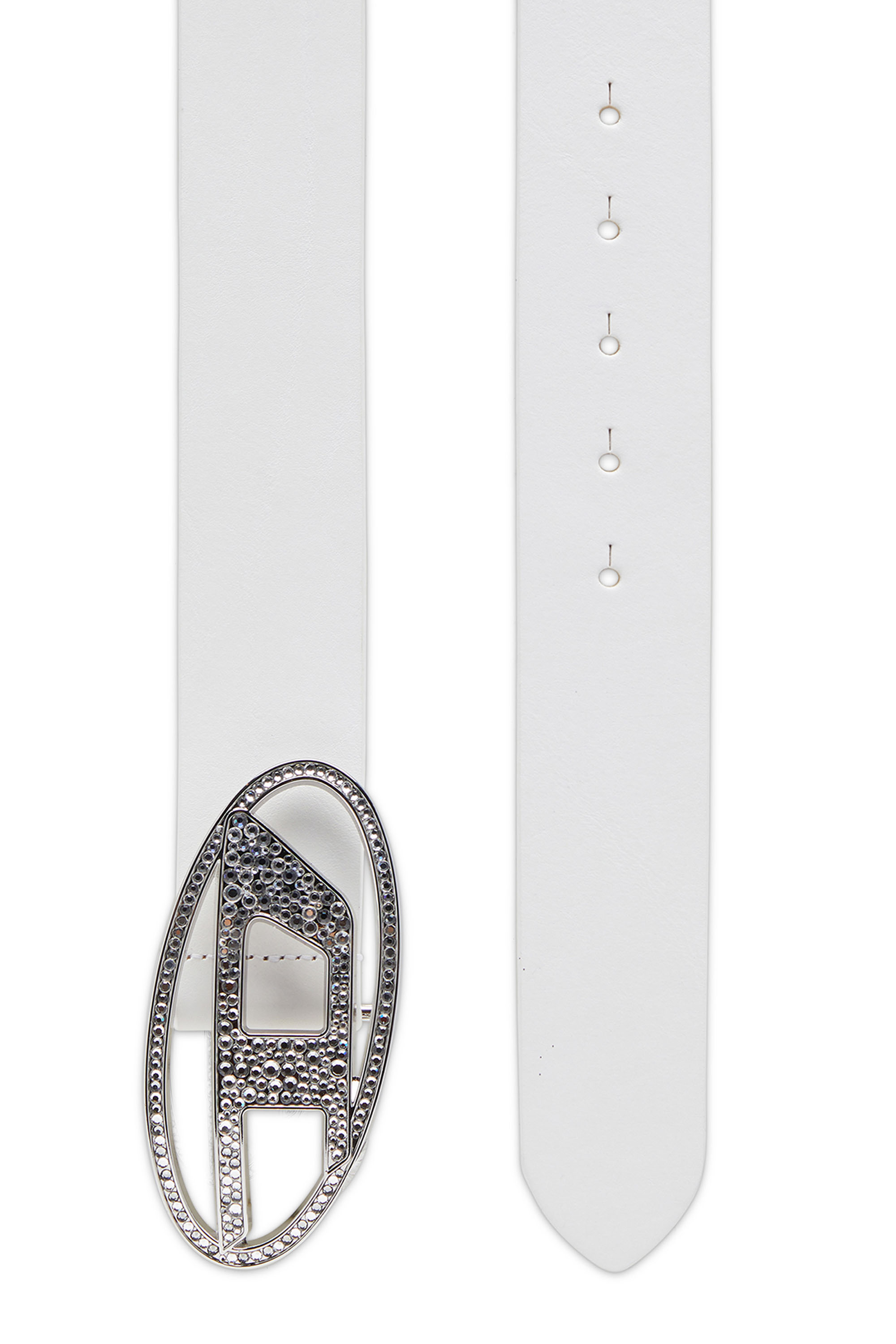 Diesel - B-1DR STRASS, Female's カウレザービジューベルト in ホワイト - 2