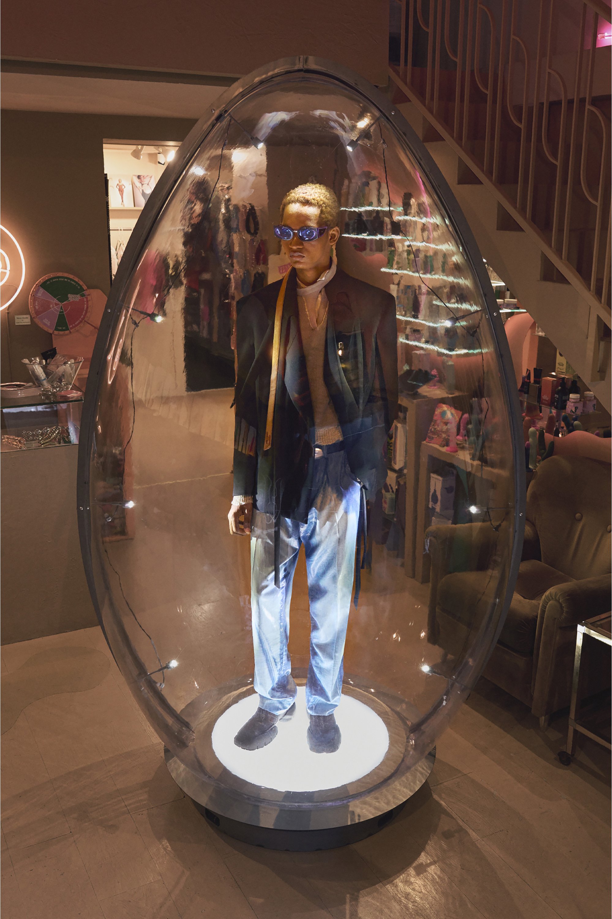 Diesel - B-ROP 30, Male's 3cm leather belt with sculptural buckle in ブラック - 3