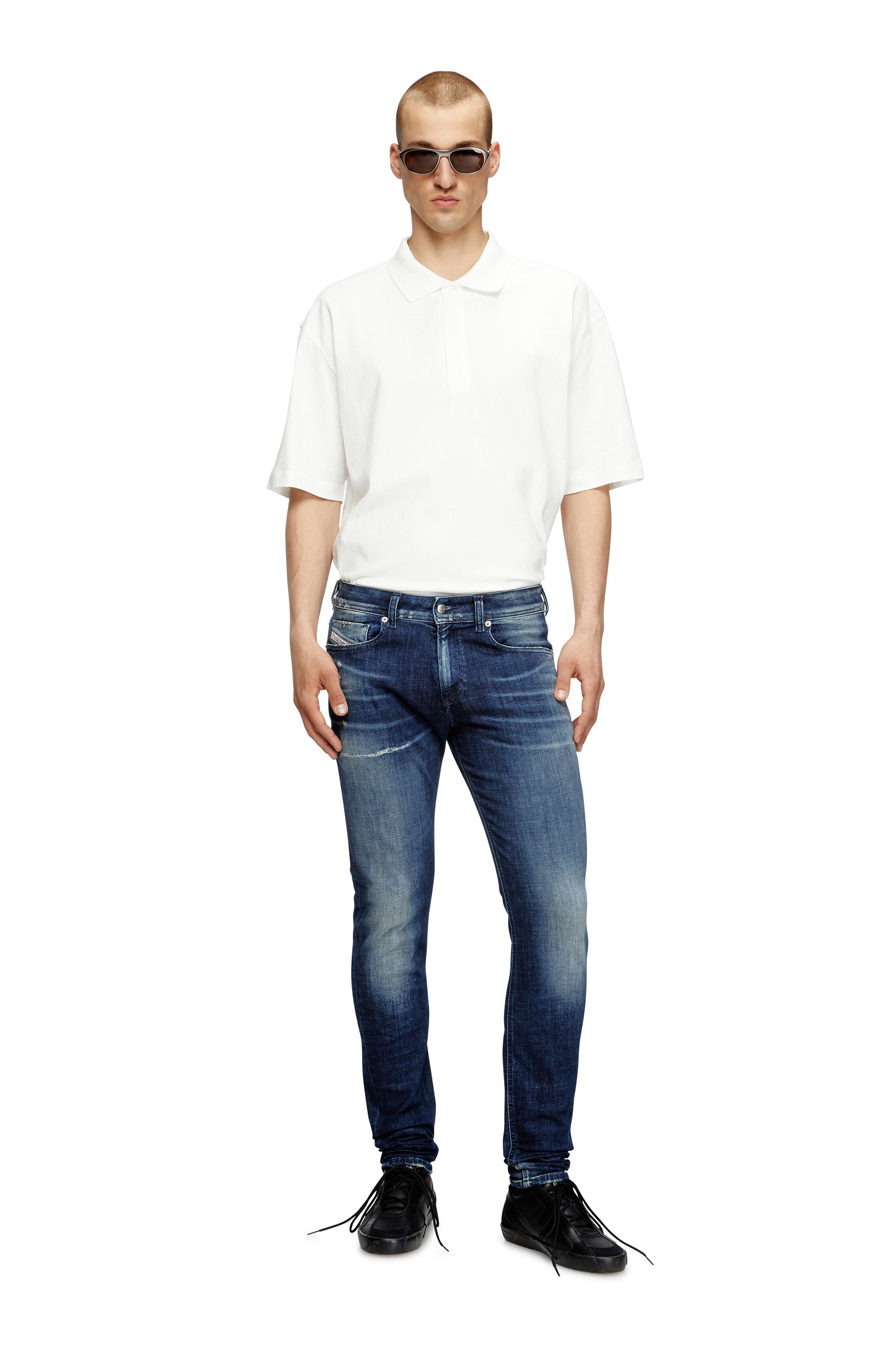 Diesel - Male's Skinny Jeans 1979 Sleenker 09L97, ダークブルー - 2