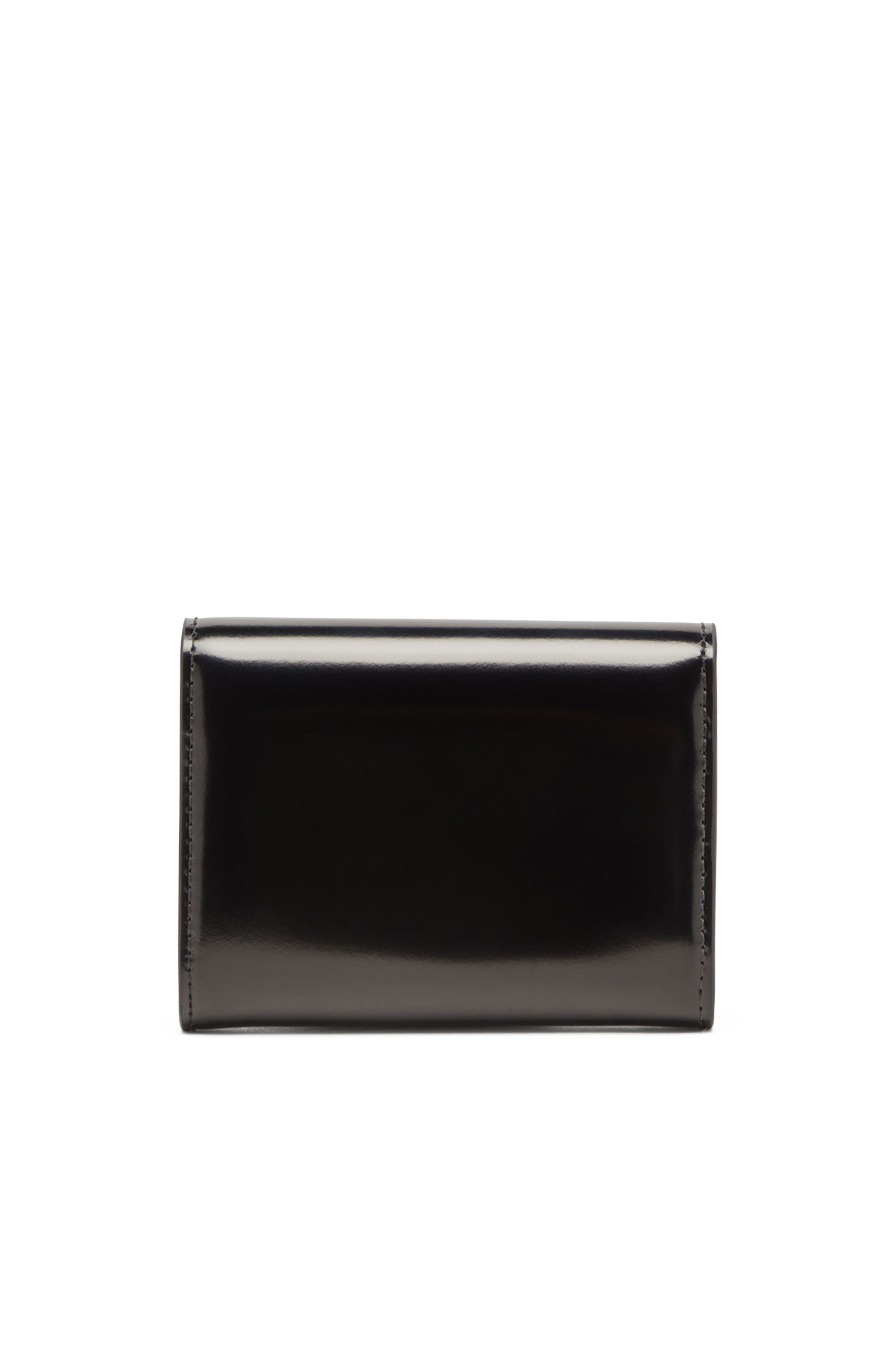 Diesel - 1DR CARD HOLDER BI-FOLD ZIP III, Female's Bi-fold card holder in mirrored leather in ブラック - 2