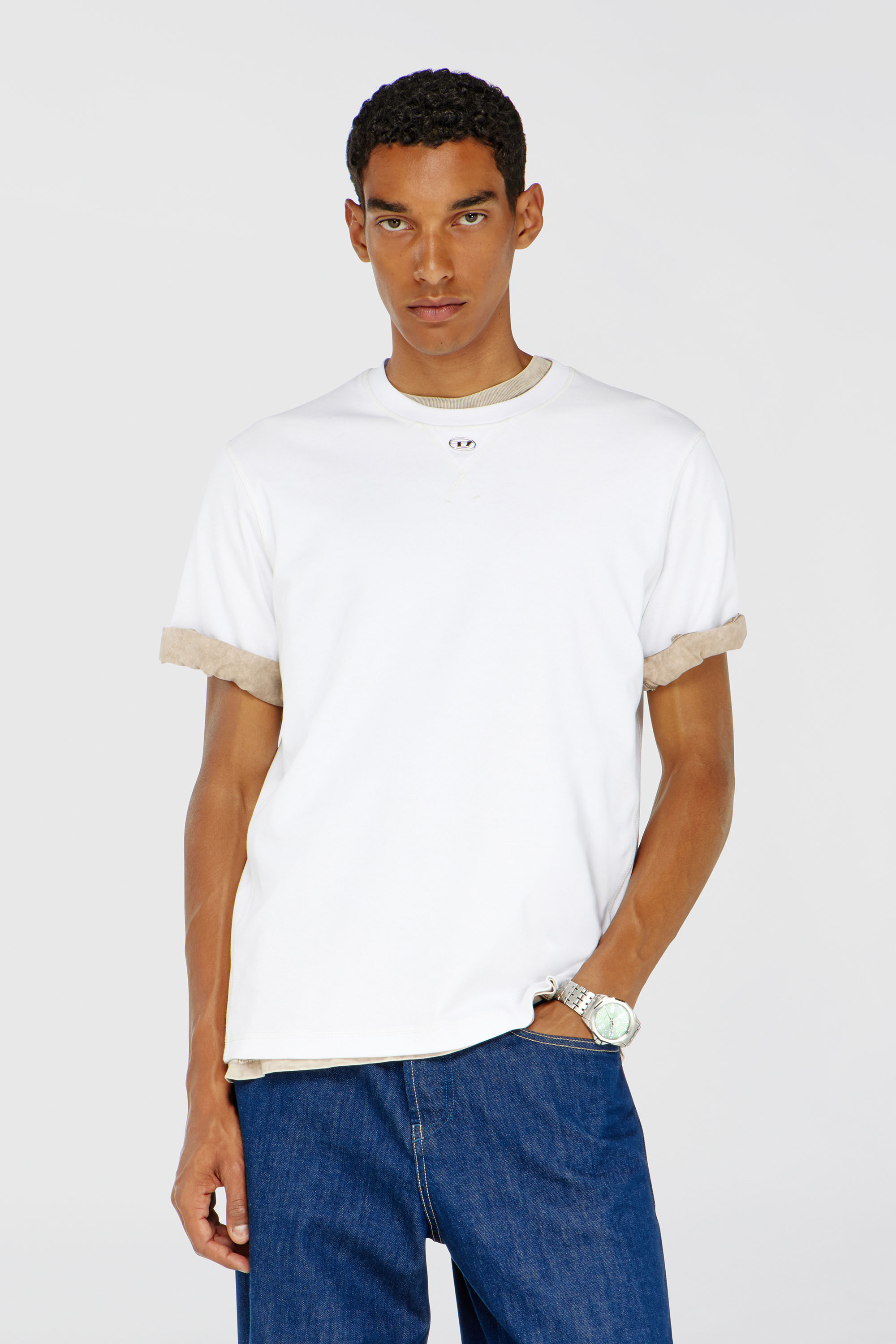 Diesel - T-MADJUST-TR, Male's Tシャツ in ホワイト - 3