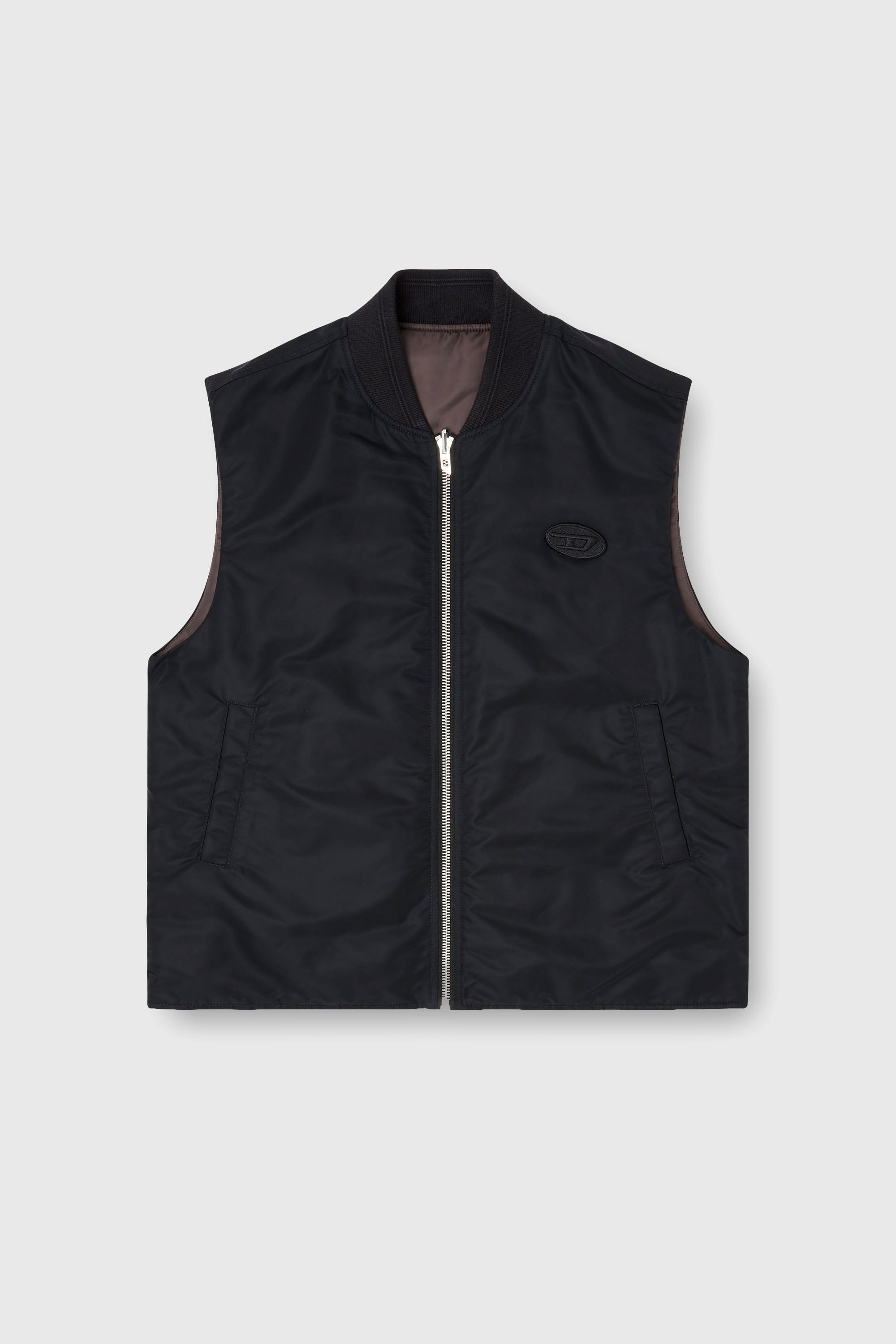 Diesel - W-TYPE-D1-SL, Male's ジップアップベスト in ブラック - 2