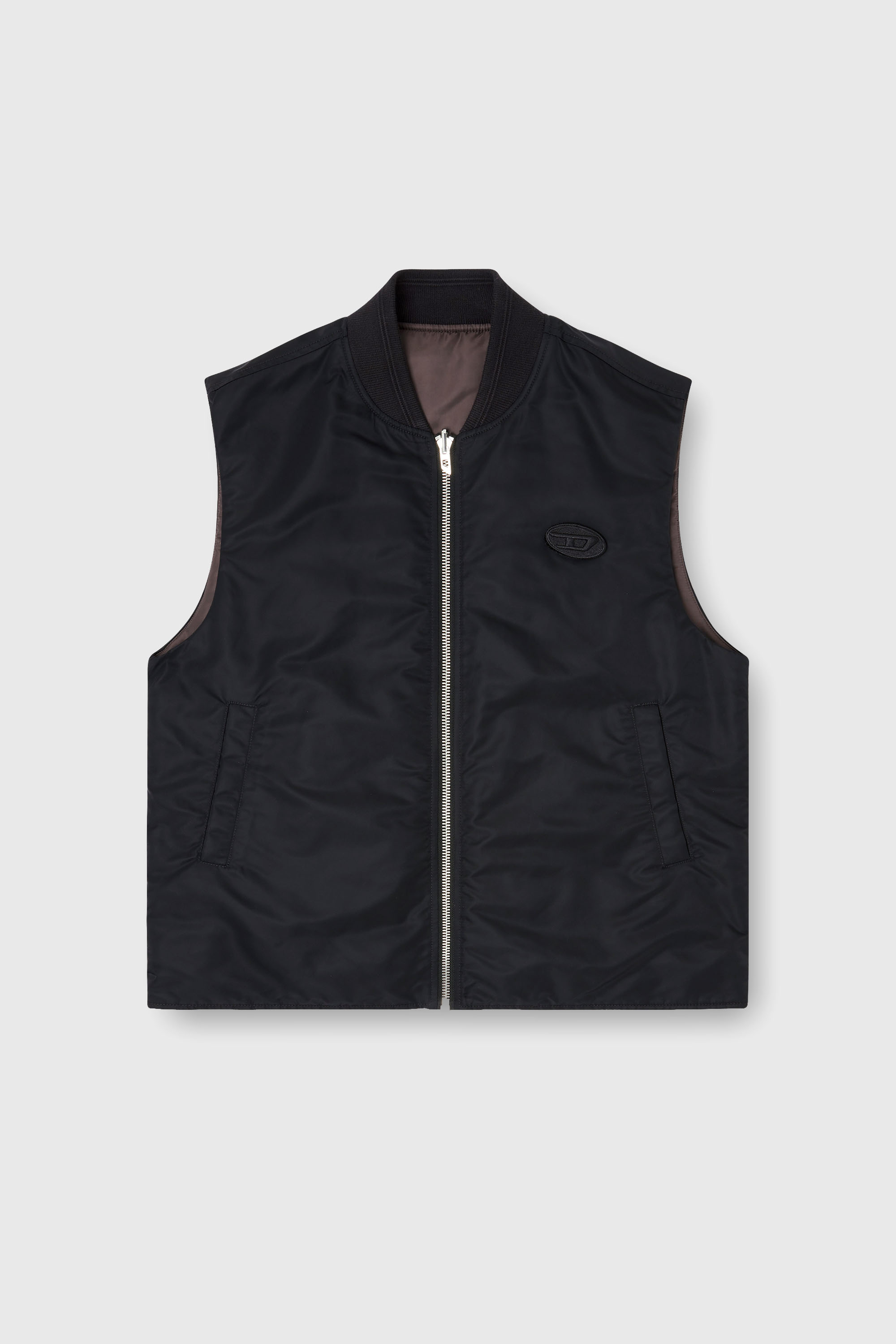 Diesel - W-TYPE-D1-SL, Male's ジップアップベスト in ブラック - 2
