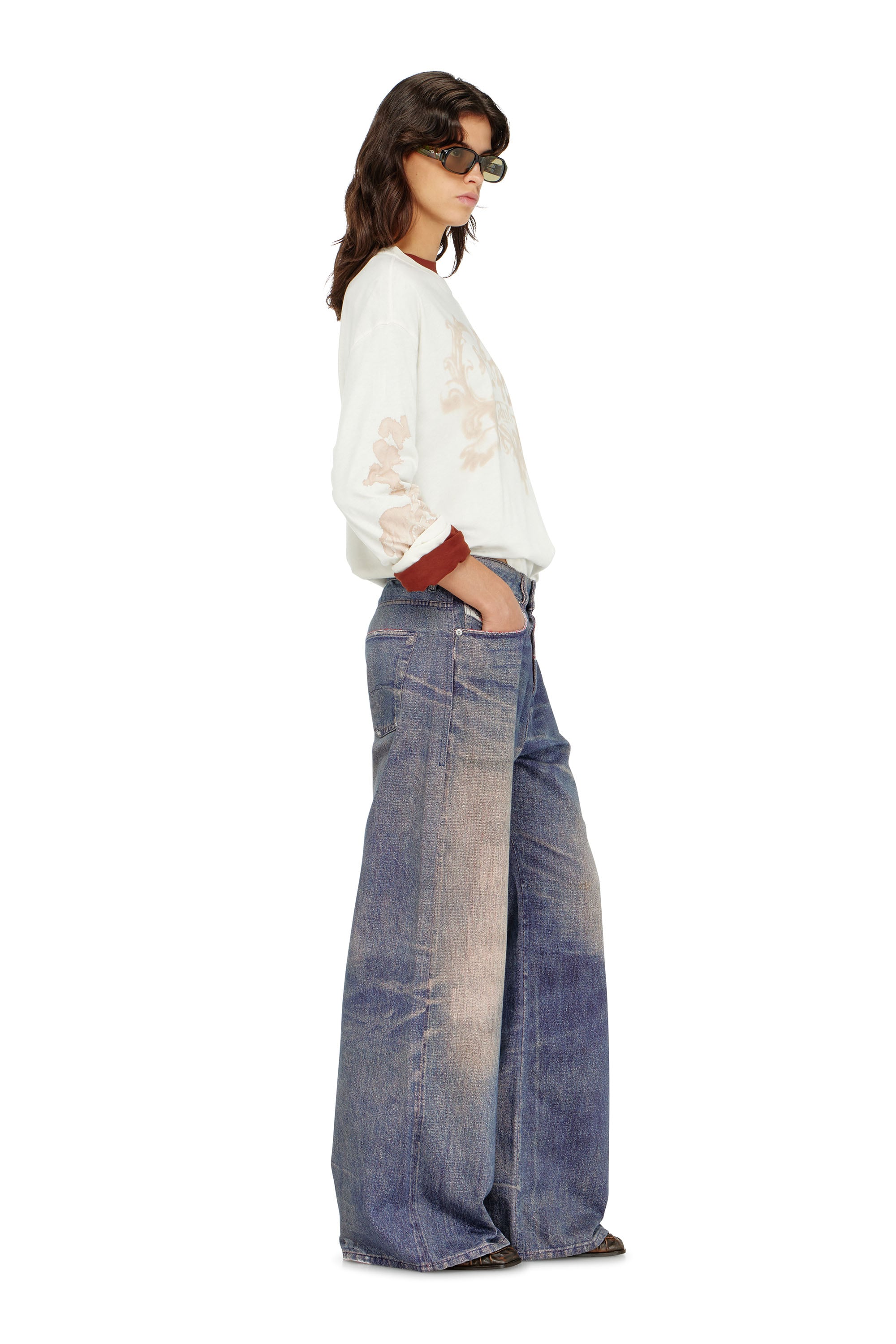 Diesel - Female's Relaxed Jeans 1996 D-Sire 09P95, ダークブルー - 2