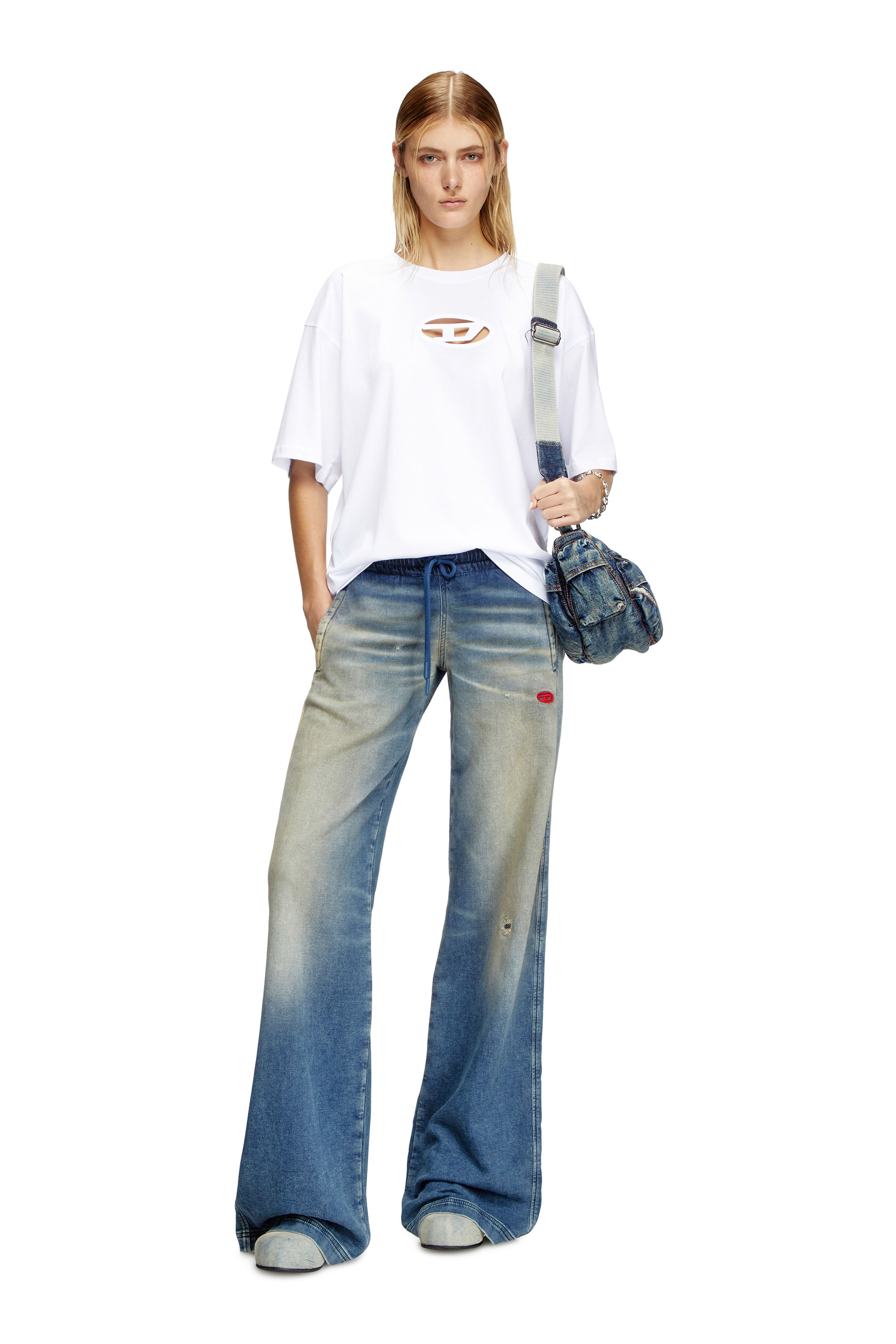 Diesel - T-BOXT-OD, Unisex's T-shirt with embroidered Oval D in ホワイト - 6