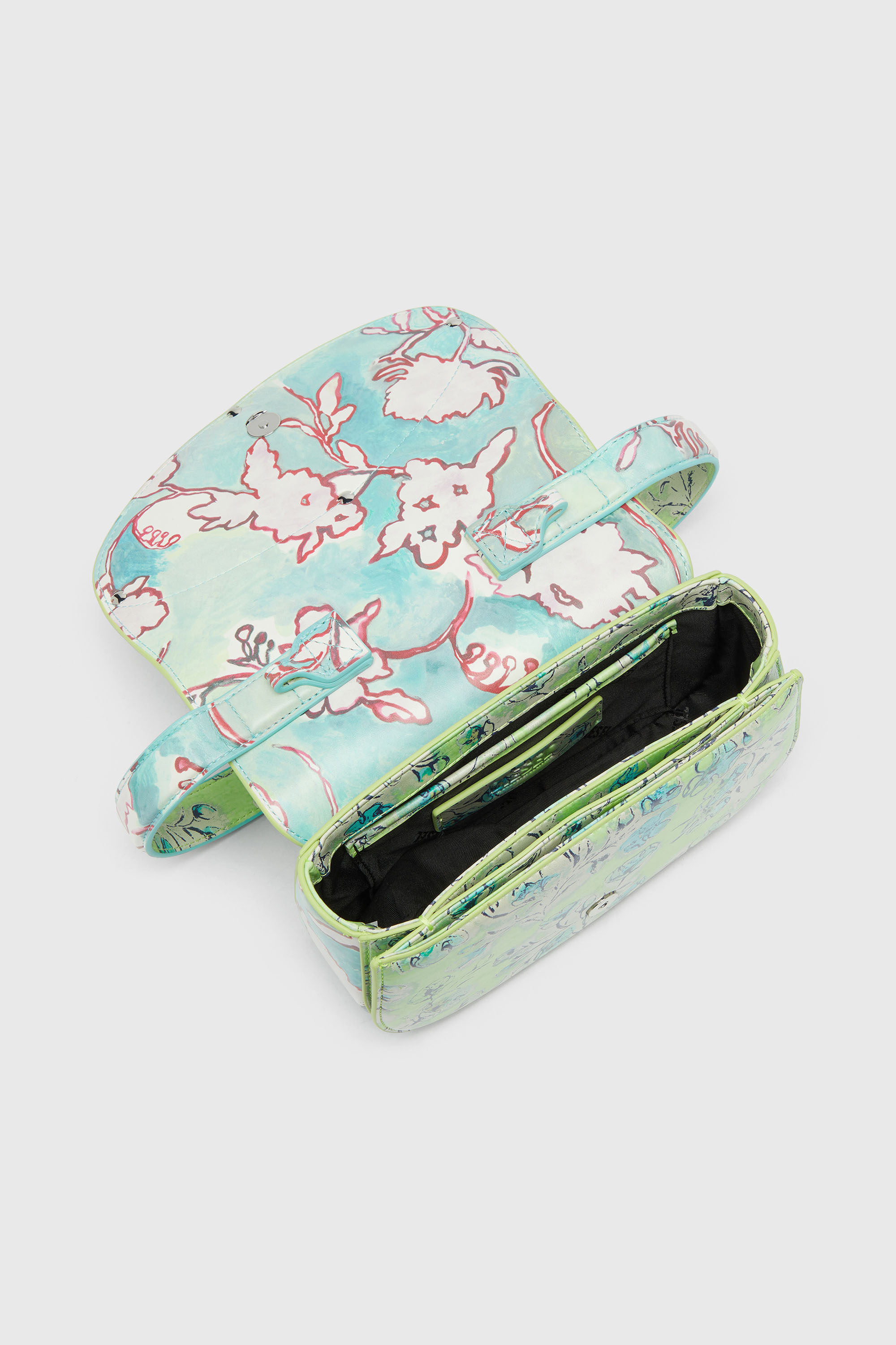 Diesel - 1DR, Female's 1DR-Iconic shoulder bag with floral print in グリーン - 5