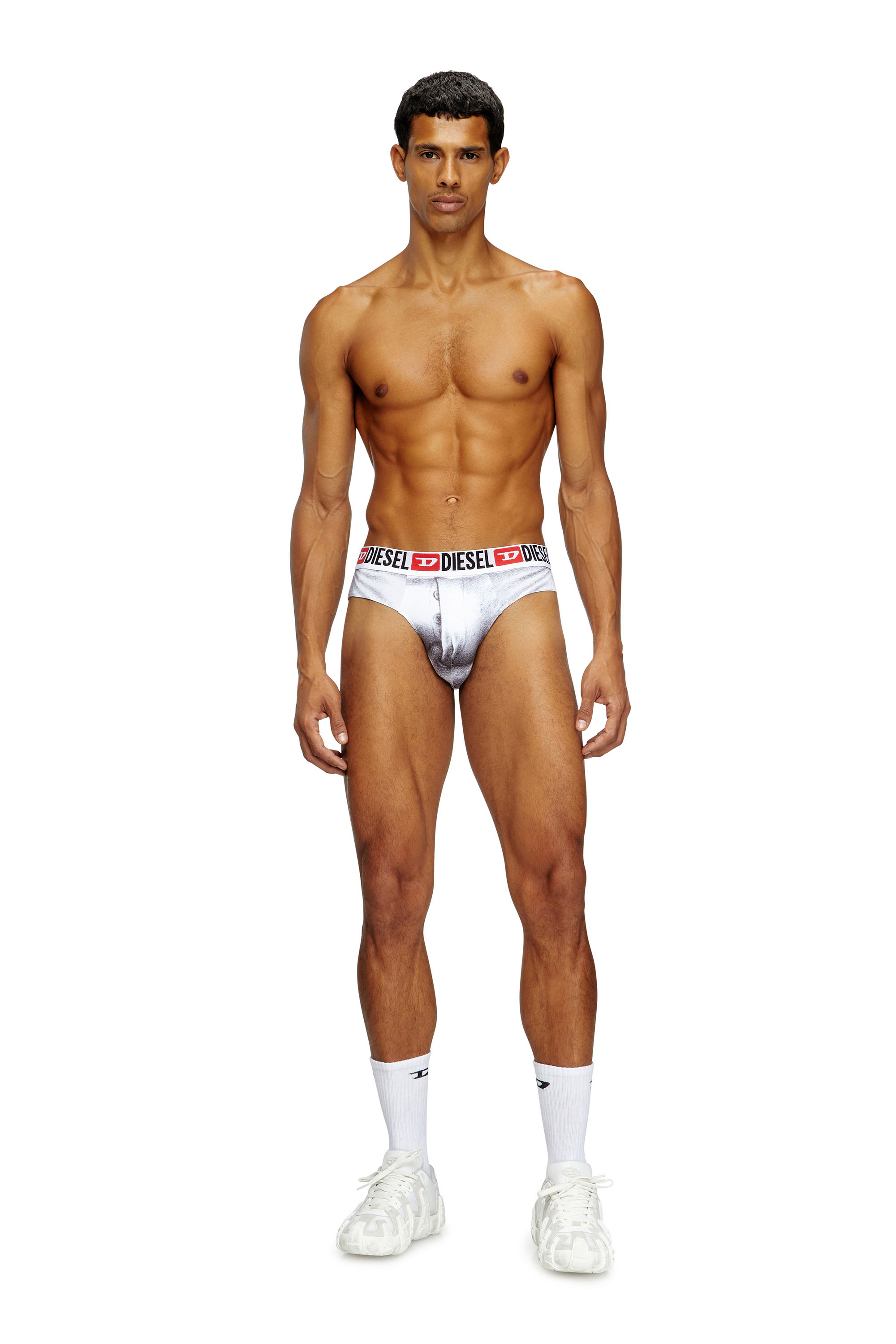 Diesel - PR-ANDRE, Male's Briefs with graphic print in ホワイト - 1