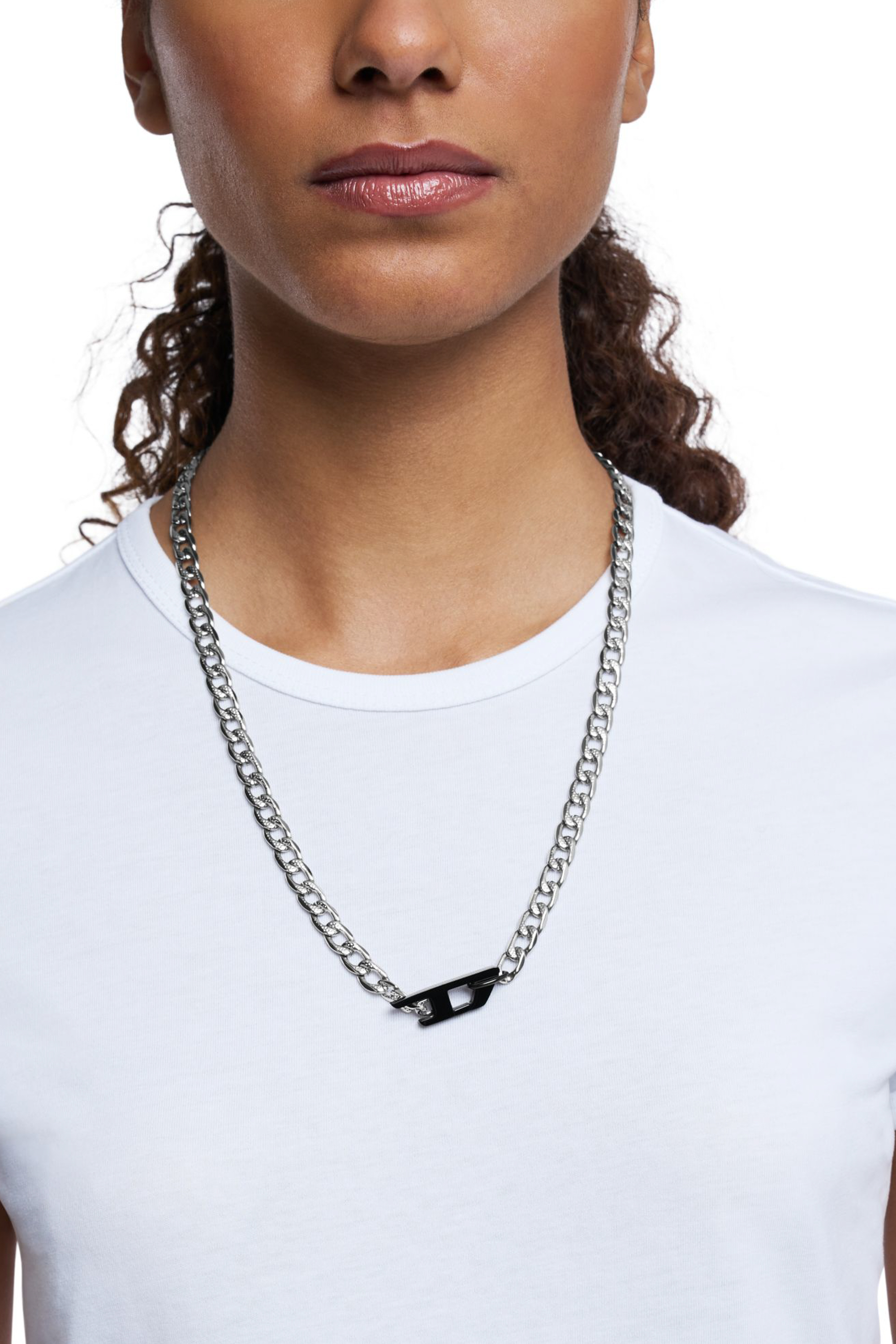 Diesel - DX1636931 JEWELLERY, Unisex's Two-tone stainless steel chain necklace in シルバー/ブラック - 3