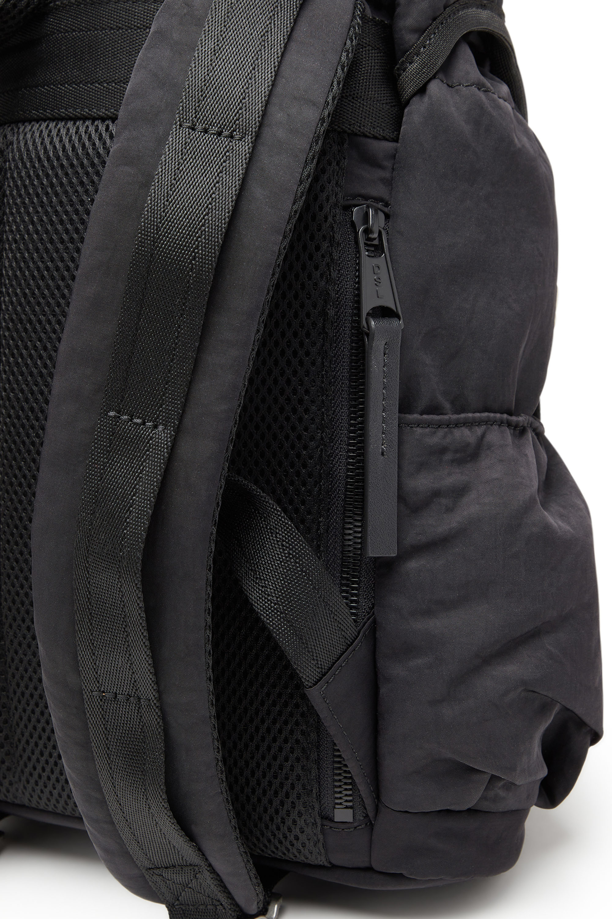 Diesel - LOGOS BACKPACK S, Male's Logos S-Small backpack in recycled nylon in ブラック - 6