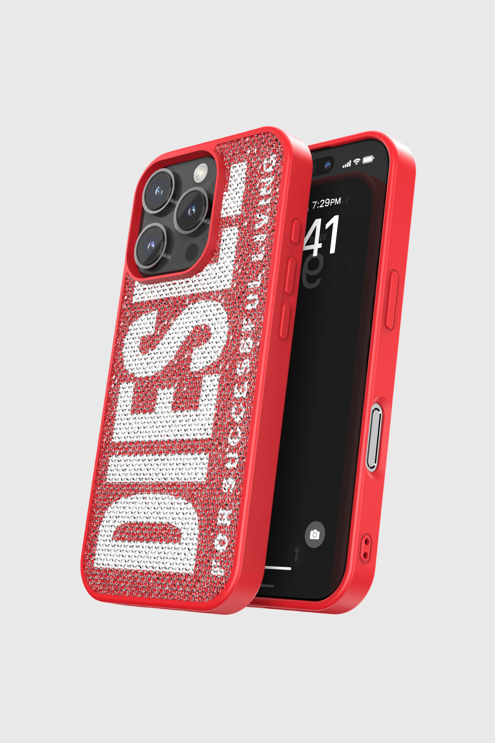 Diesel - 60188 MOULDED CASE, Unisex's Swarovski Crystal Case for iP 16 Pro in レッド - 4