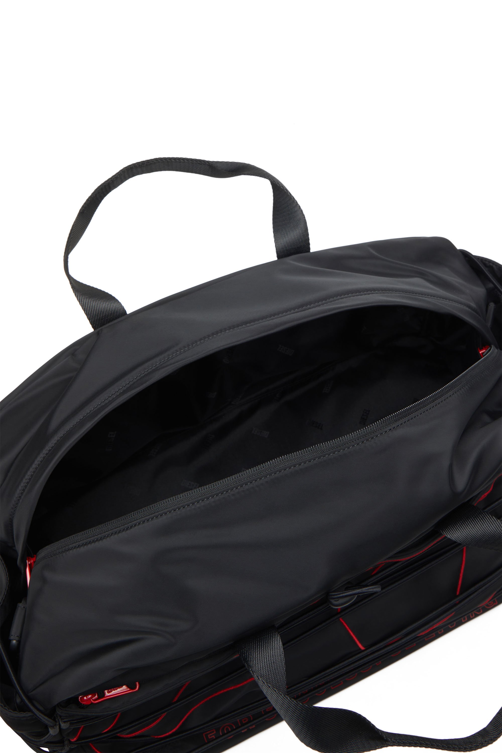Diesel - TECH-D DUFFLE X, Unisex's Tech-D-Nylon duffle bag with Oval D embroidery in ブラック - 4