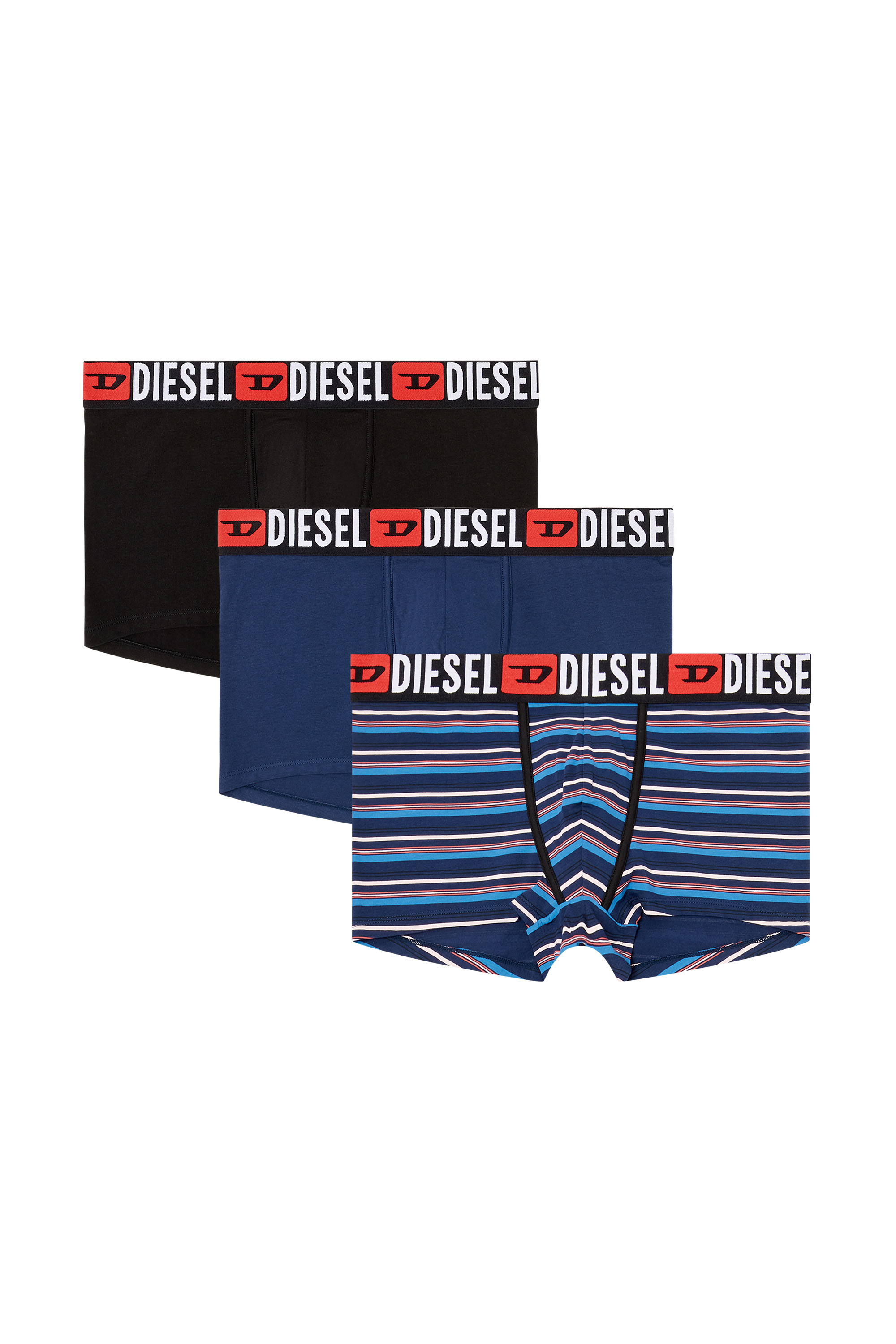 Diesel - UMBX-DAMIENTHREEPACK, Male's ボクサーパンツ 3枚パック in ブルー/ブラック - 4