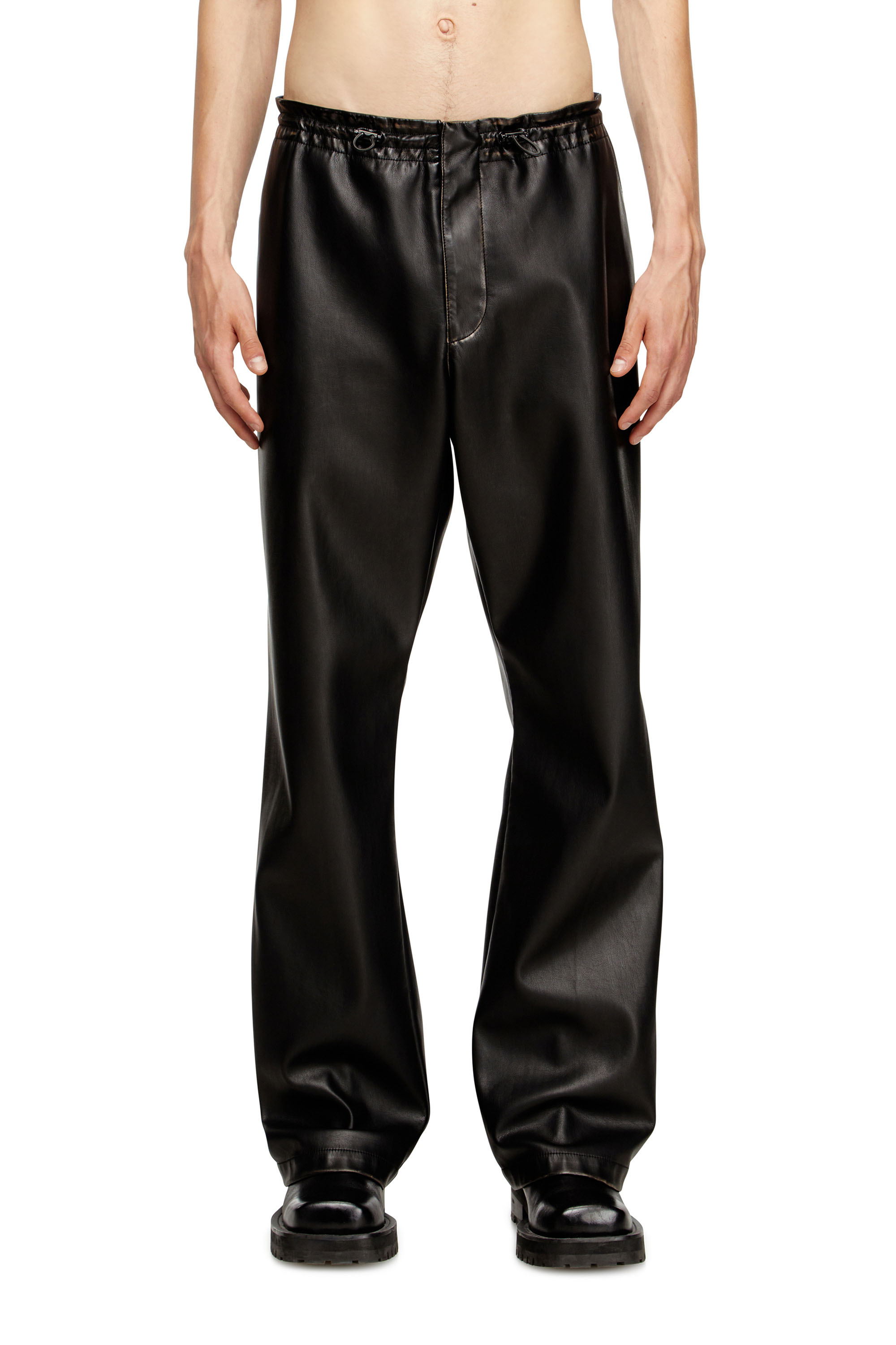 Diesel - P-RIVERS, Male's Pants in treated technical fabric in ブラック - 2
