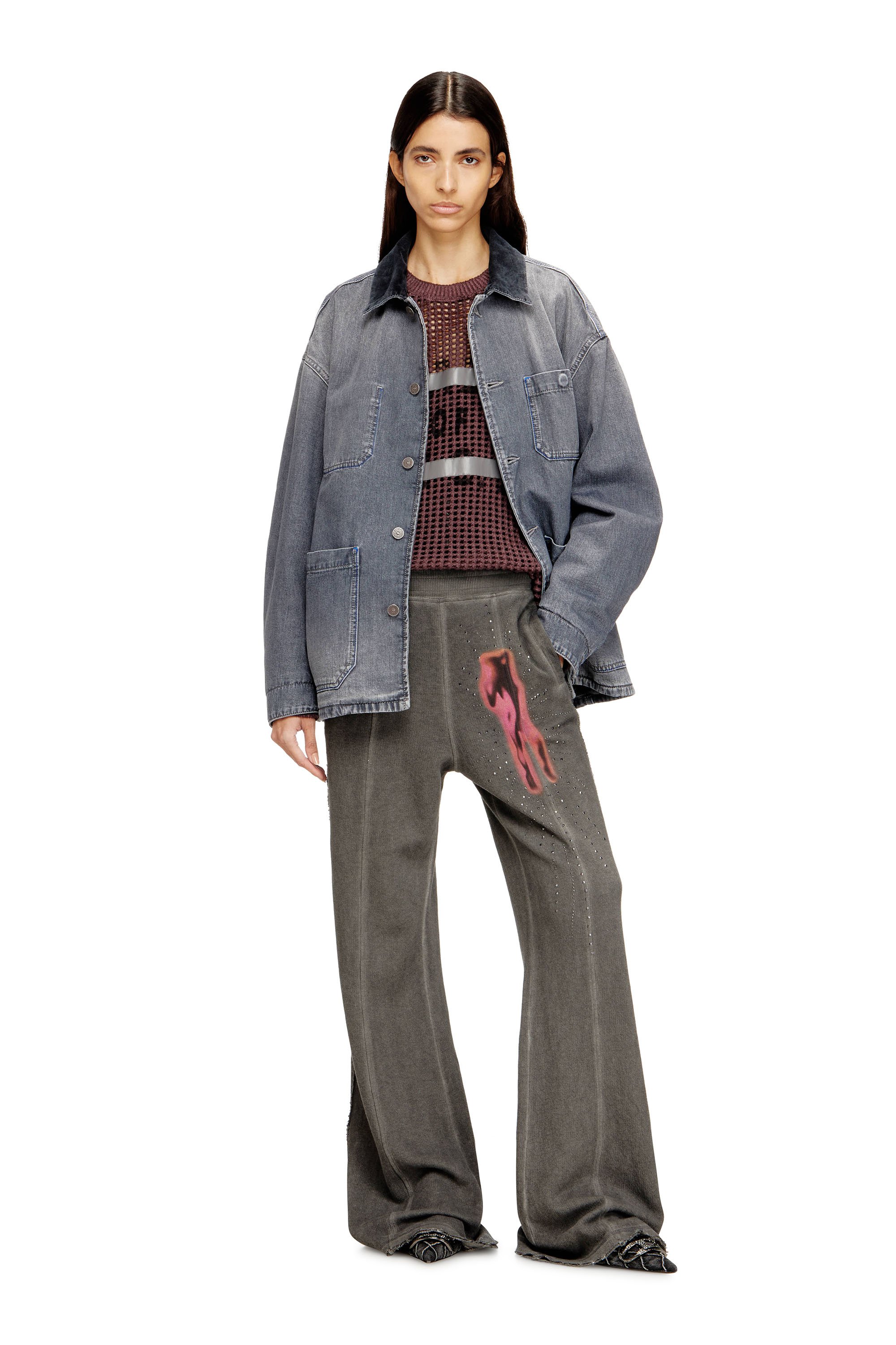 Diesel - D-STACK-U-L, Unisex's デニムジャケット in グレー - 7