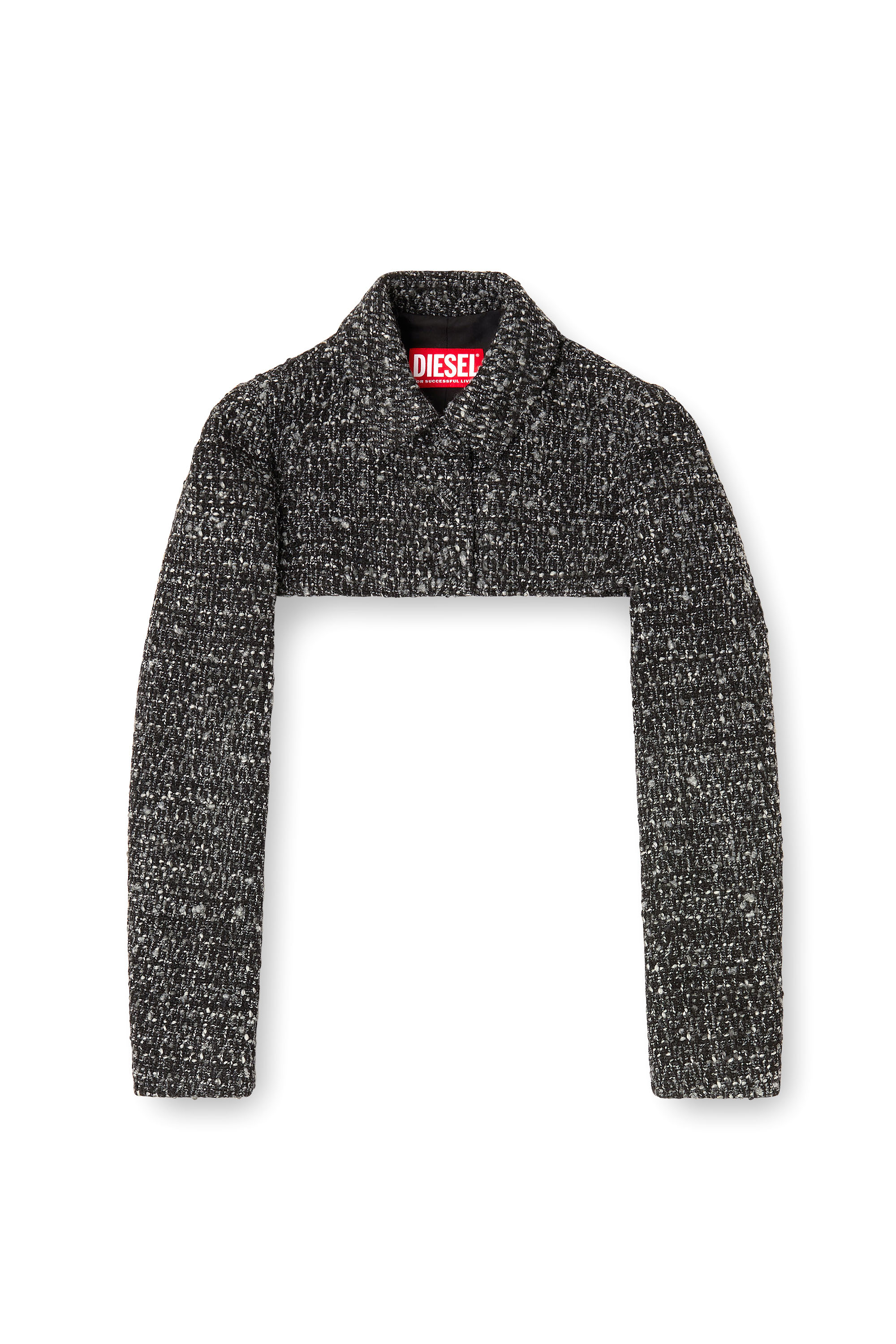 Diesel - G-ANNE, Female's Boucl&eacute; jacket with ultra-crop hem in ブラック - 2