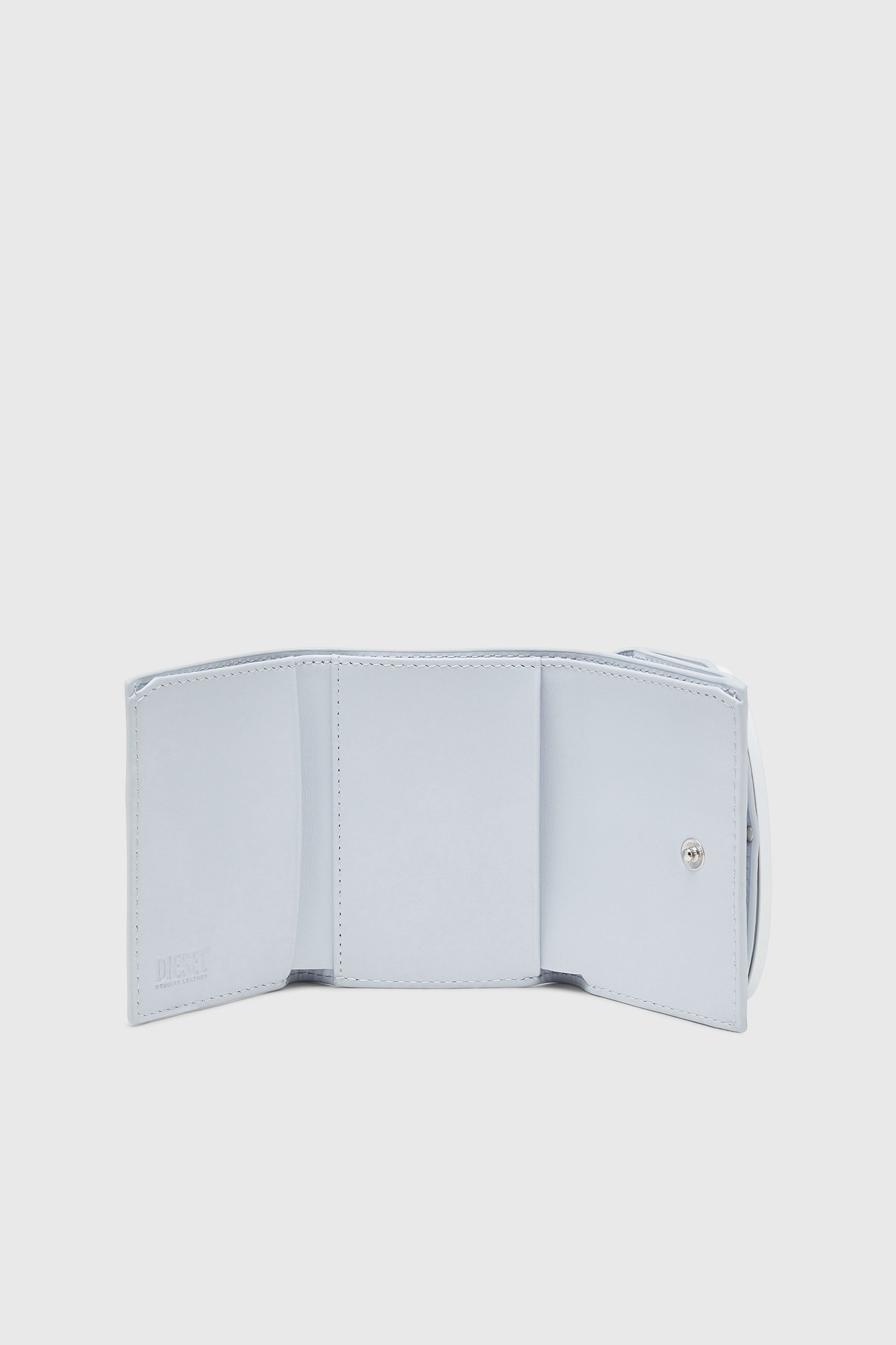 Diesel - 1DR TRI FOLD COIN XS II, Female's Tri-fold wallet in pastel leather in ライトブルー - 3