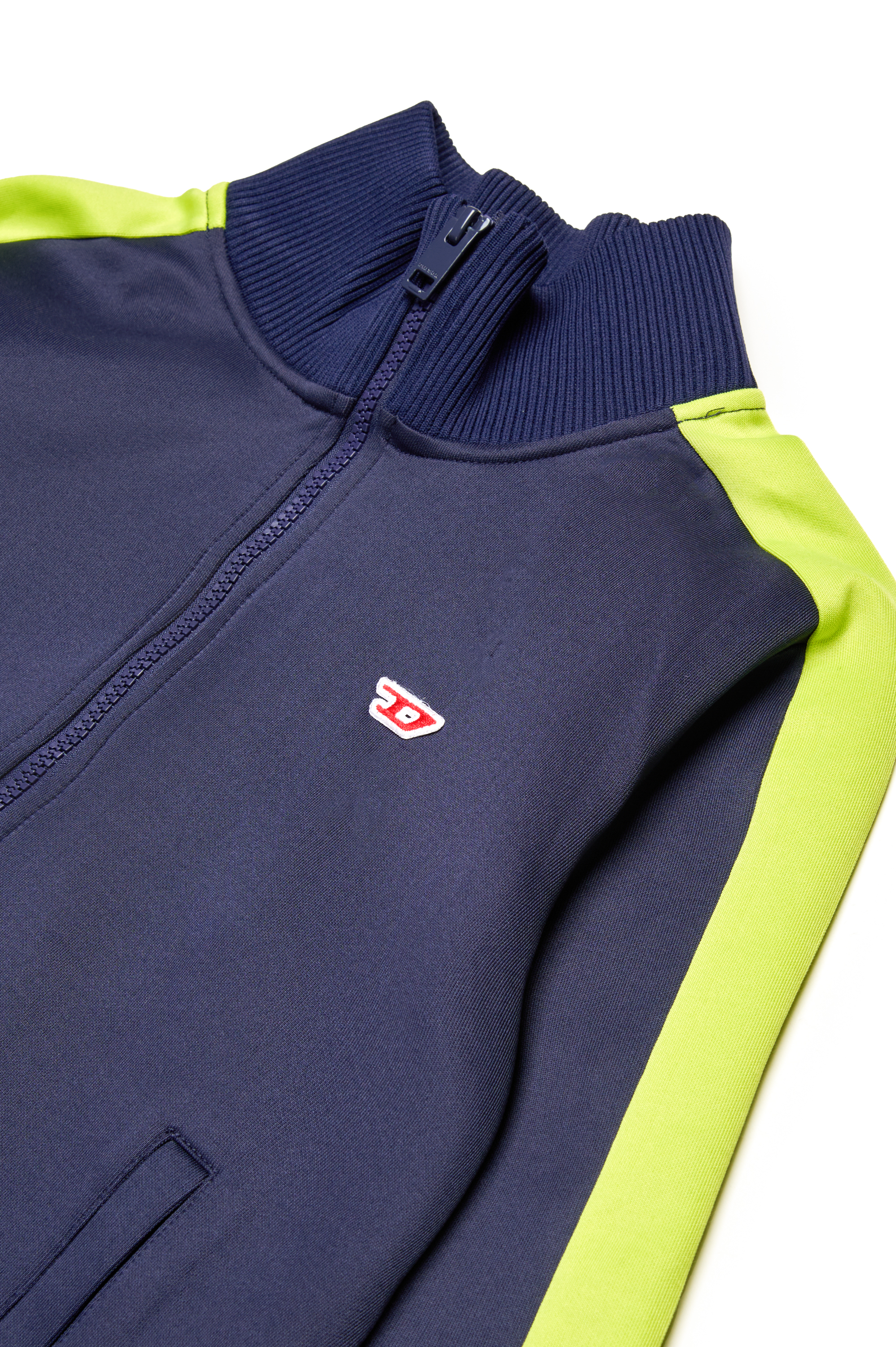 Diesel - SLOCKERN1, Male's Track jacket with neon bands in ダークブルー - 3