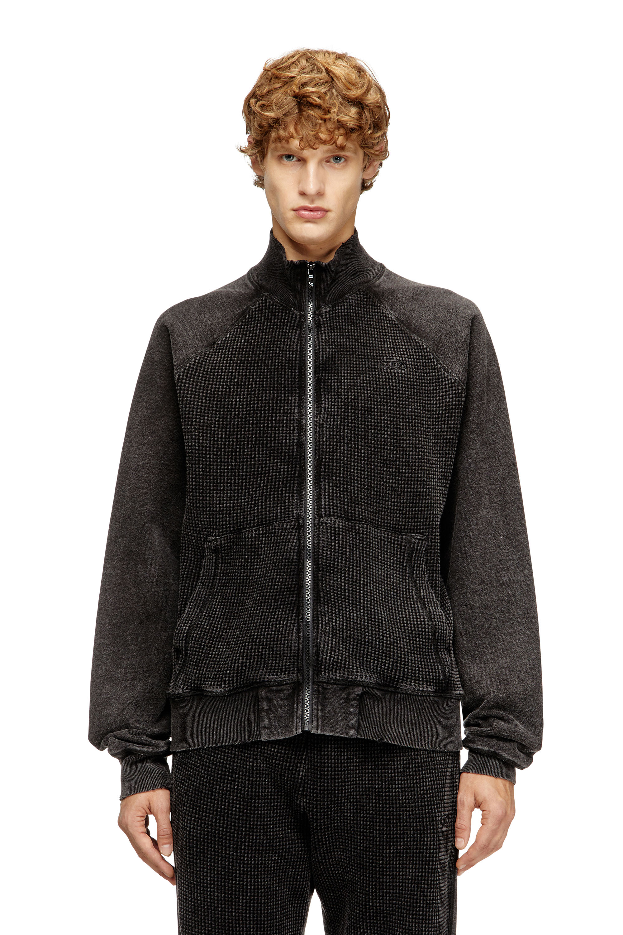 Diesel - S-WAFY-ZIP-RAG, Male's ジップアップジャケット in ダークグレー - 3